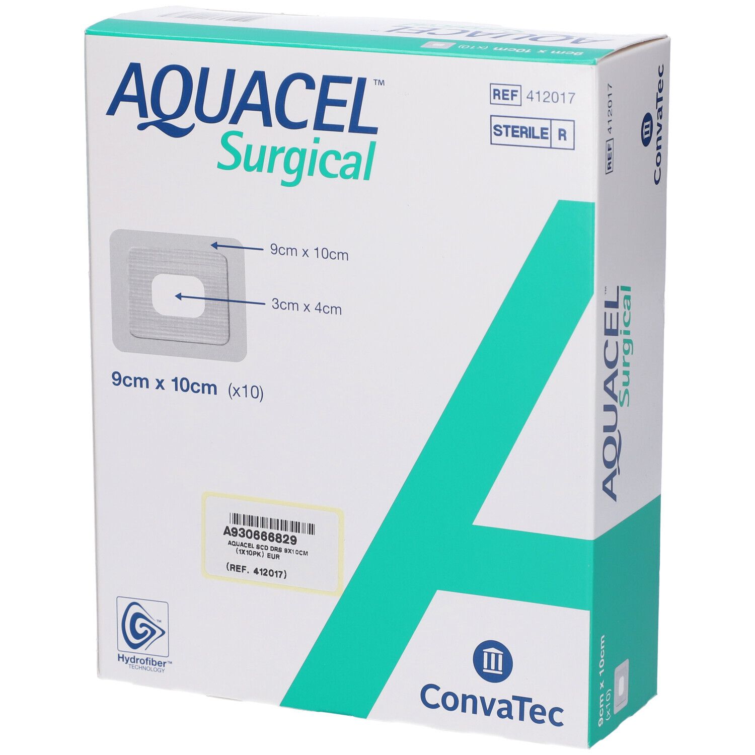 Convatec Aquacel Surgical Medicazione Sterile per Ferite Chirurgiche 9x10 cm 10 Pezzi