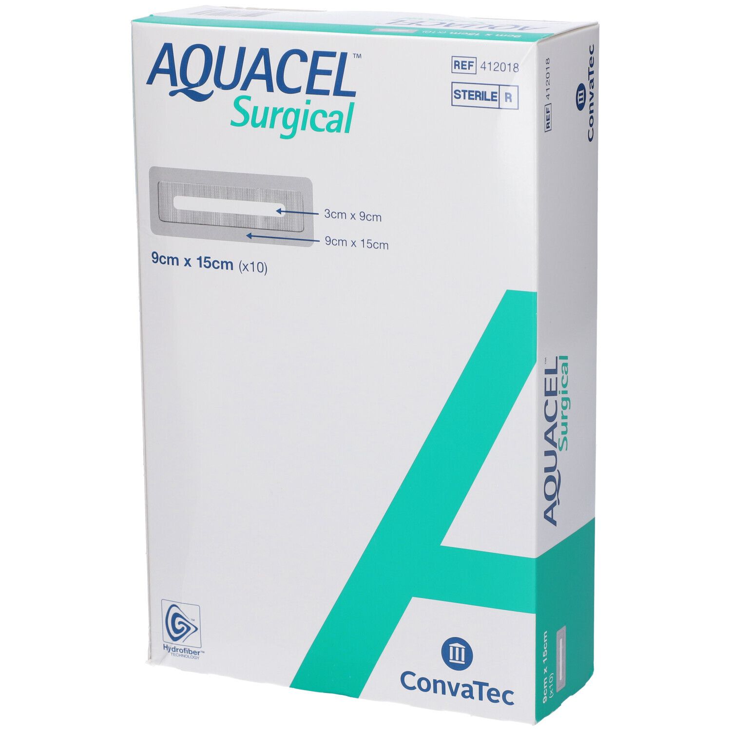 Aquacel Surgical Medicazione Sterile con Idrocolloidi e Film di Poliuretano 9x15cm 10 Pezzi
