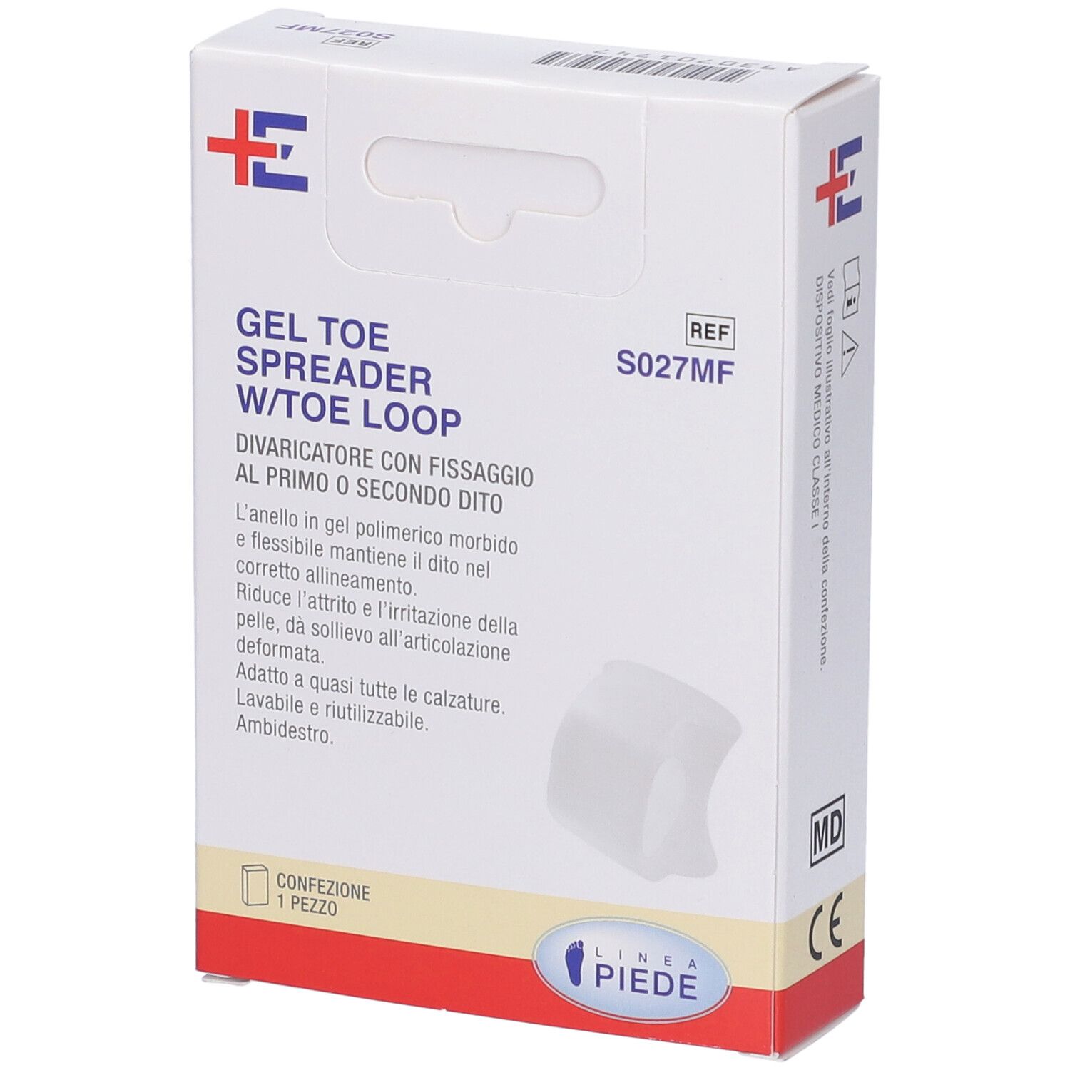 Divaricatore Gel Toe Spreader Con Anello Di Fissaggio Al Secondo Dito M