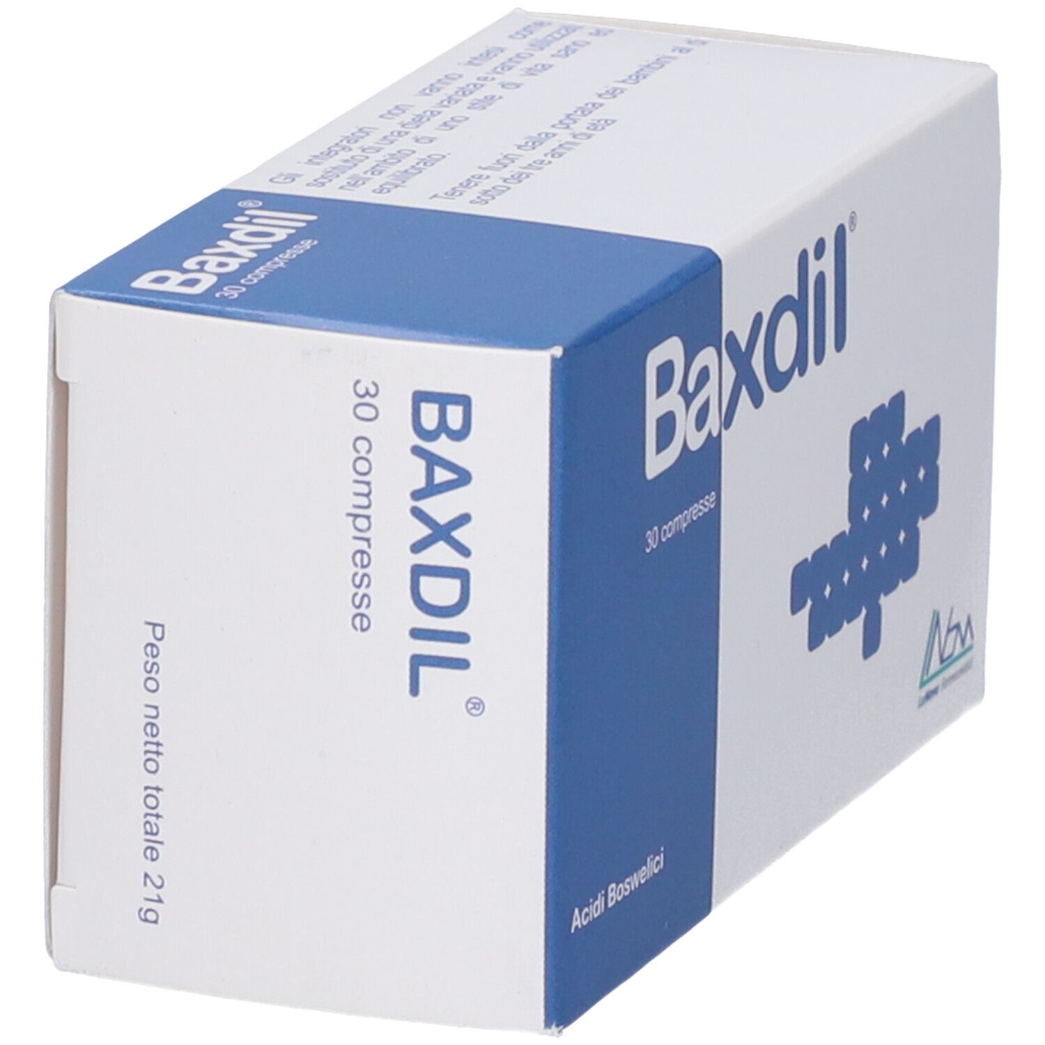 Scatola Baxdil da 30 compresse, Acidi Boswelici, Peso netto 21g.