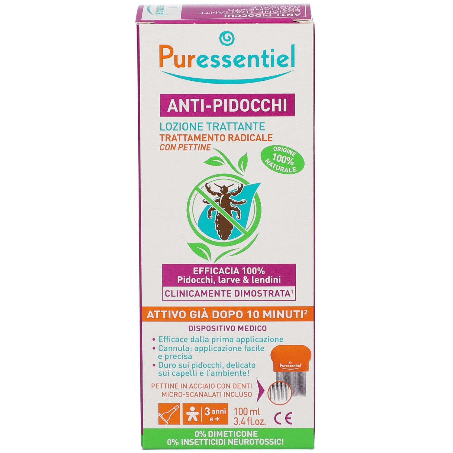 Puressentiel Anti-Pidocchi Lozione + Pettine