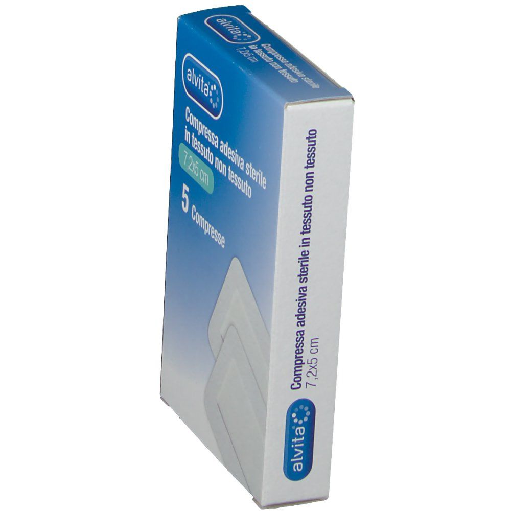 Alvita® Compressa Adesiva Sterile 7,5 x 5 cm