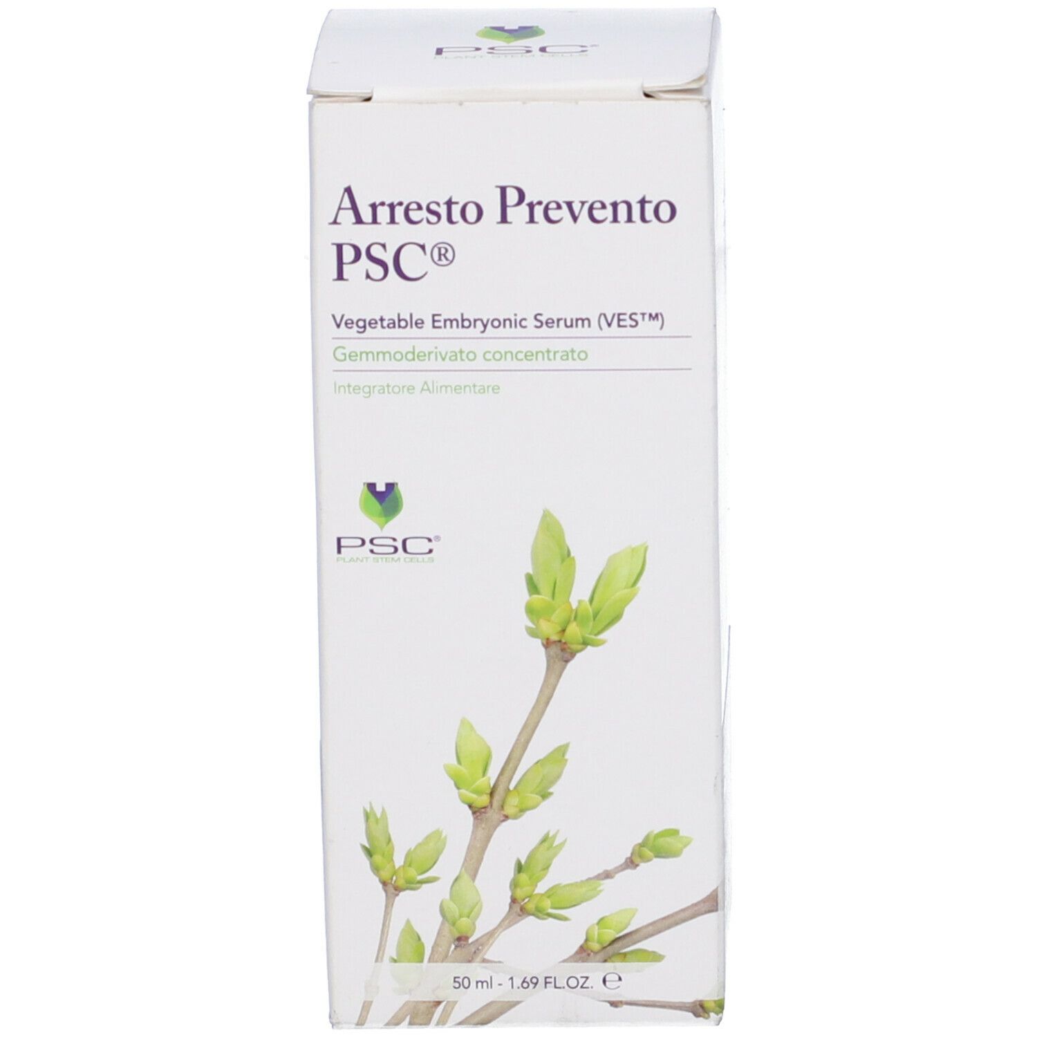 Scatola con scritta: Arresto Prevento PSC. Con illustrazione di gemme.