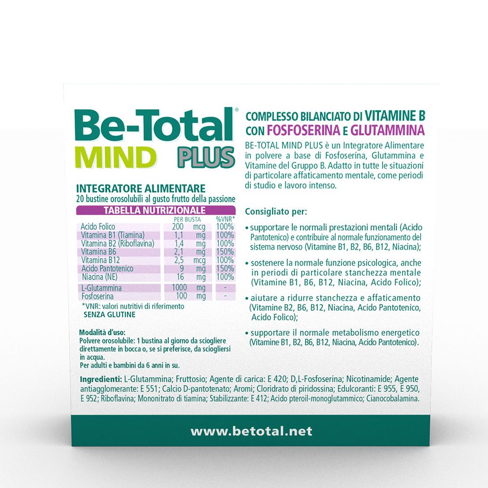 Be Total Mind Plus con Vitamine B Fosfoserina e Glutammina