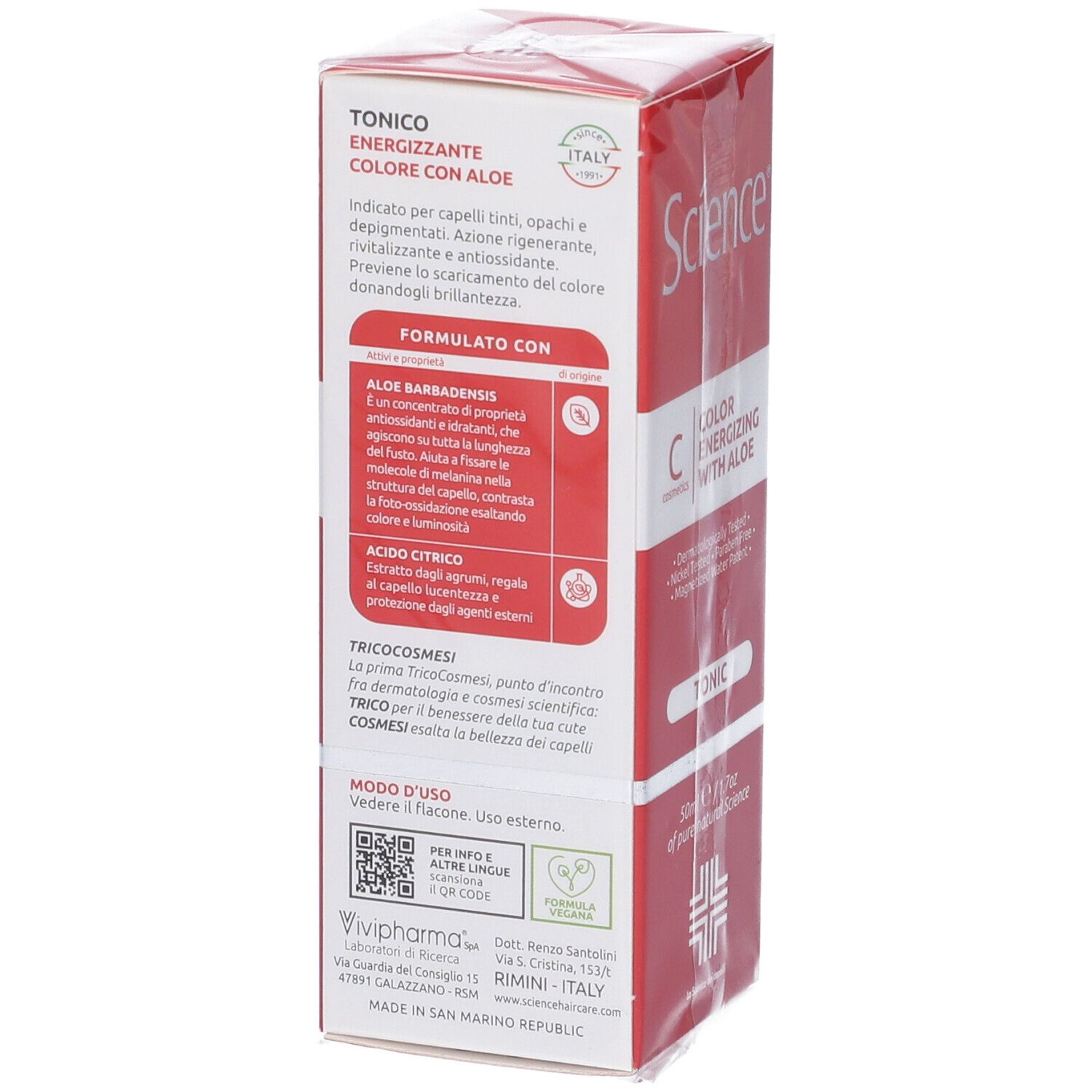 Science Hair Care Tonico Energizzante Colore con Aloe 50ml