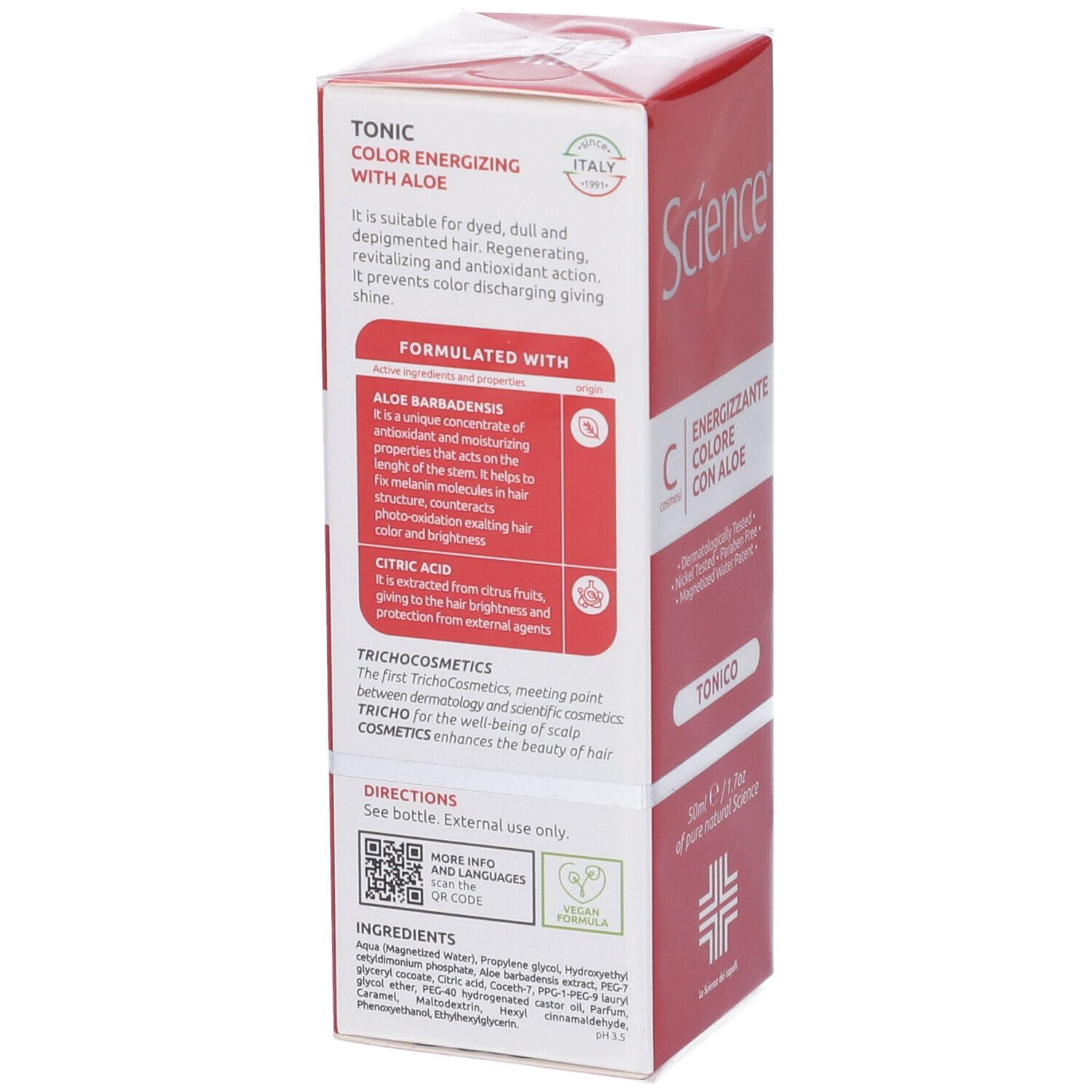Science Hair Care Tonico Energizzante Colore con Aloe 50ml