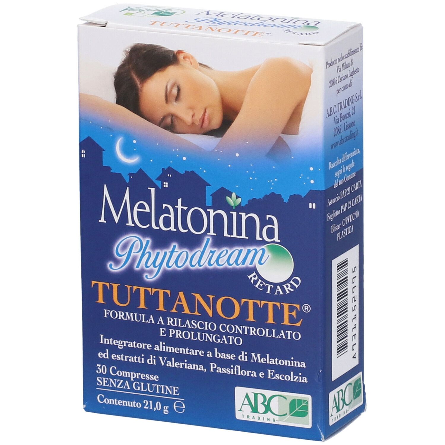 ABC Trading Melatonina Phytodream Tuttanotte Retard Compresse