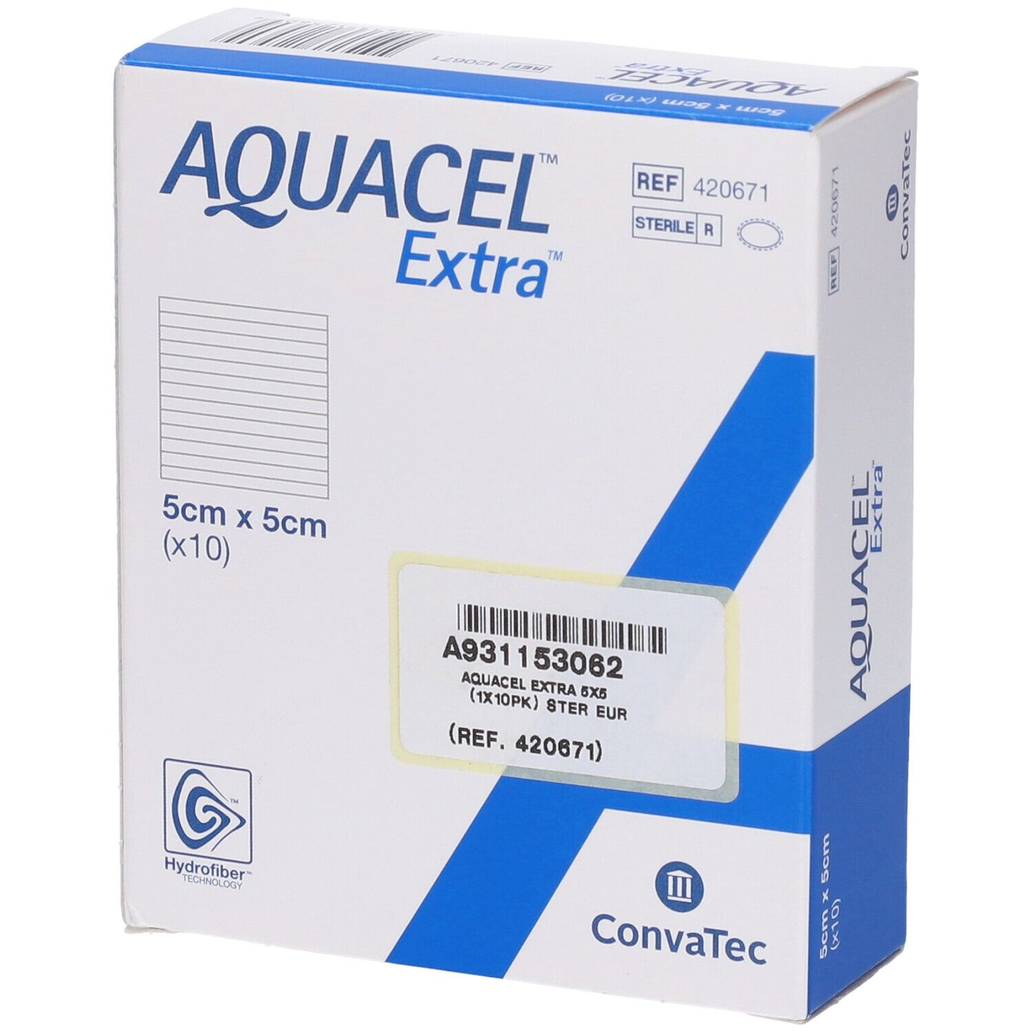 Medicazione In Tecnologia Hydrofiber In Carbossimetilcellulosa Sodica E Cellulosa Rigenerata Aquacel Extra 5X5 Cm