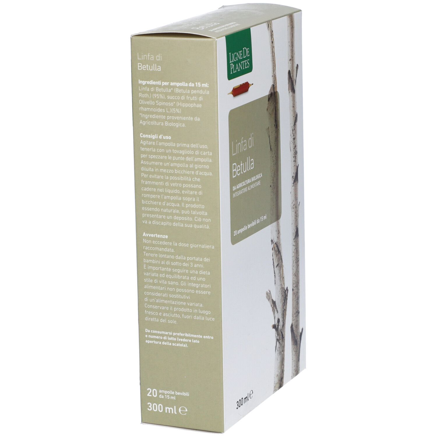 Linfa Di Betulla Biologico 20 Ampolle Bevibili Da 15 Ml