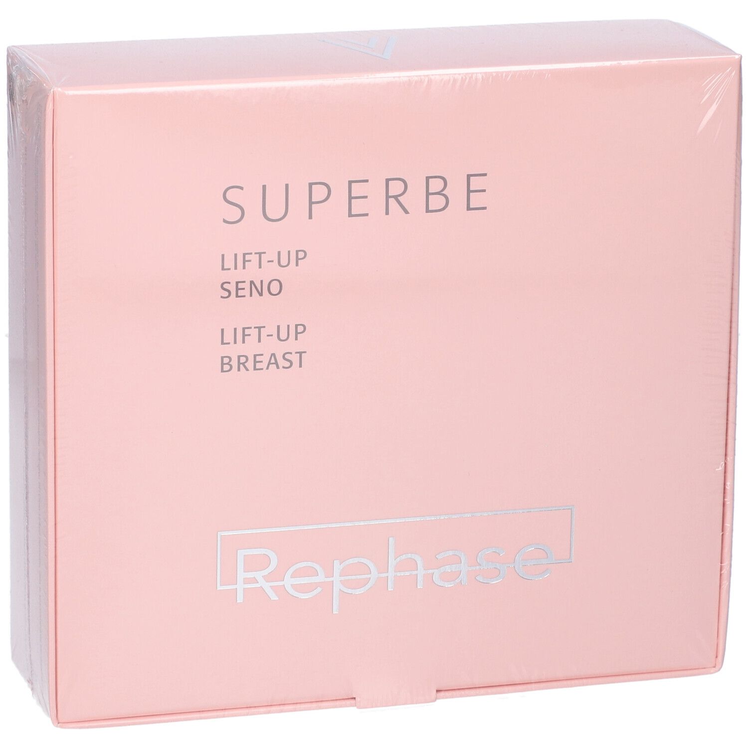 Confezione rosa con SUPERBE e LIFT-UP SENO. Marchio REPHASE in basso. Confezionato in plastica.