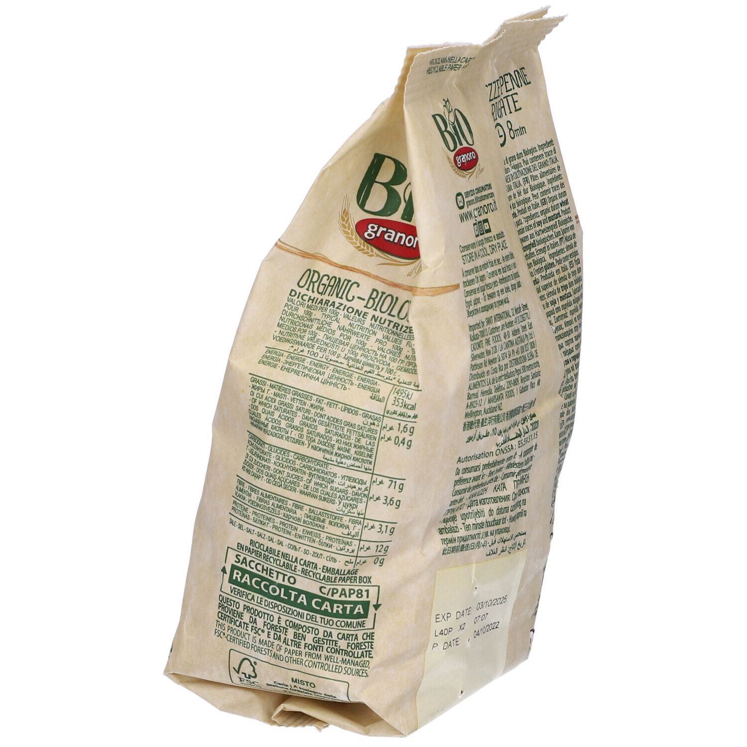 Mezze Penne Rigate Granoro Bio