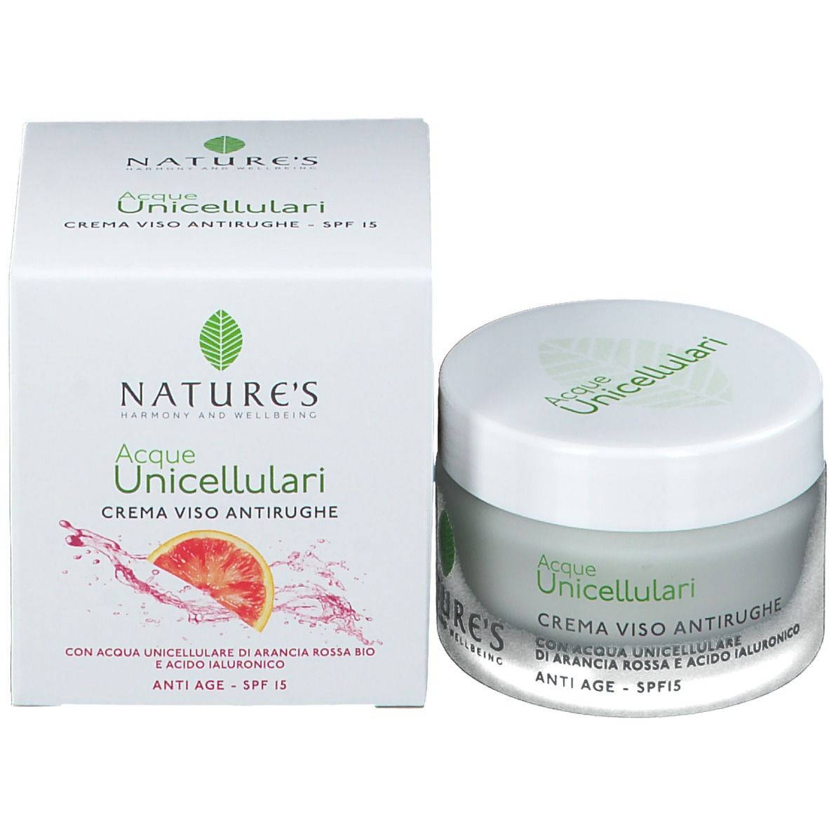 NATURE'S Crema Viso Antirughe SPF 15 Acque Unicellulari