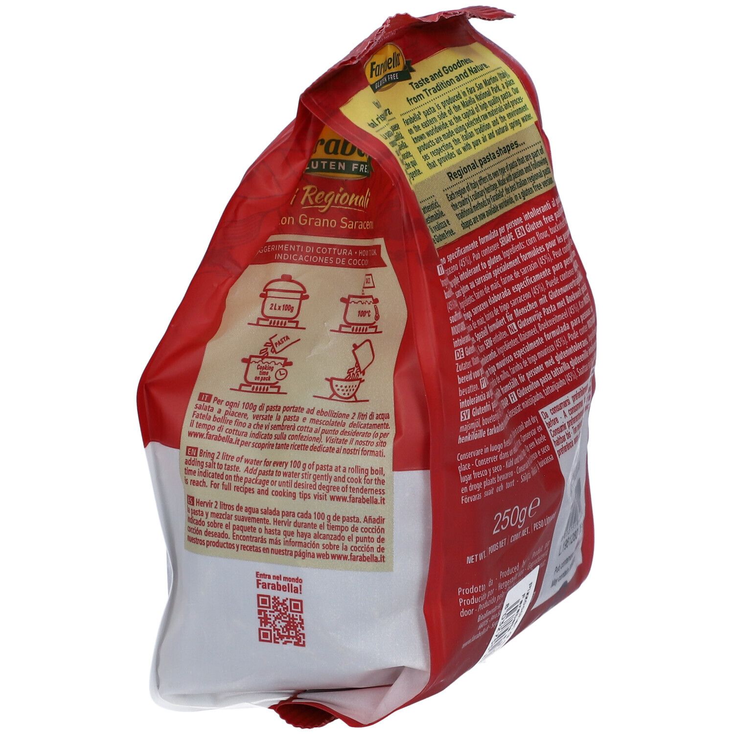 Farabella Pizzoccheri Senza Glutine: busta da 250g con grano saraceno, senza glutine.