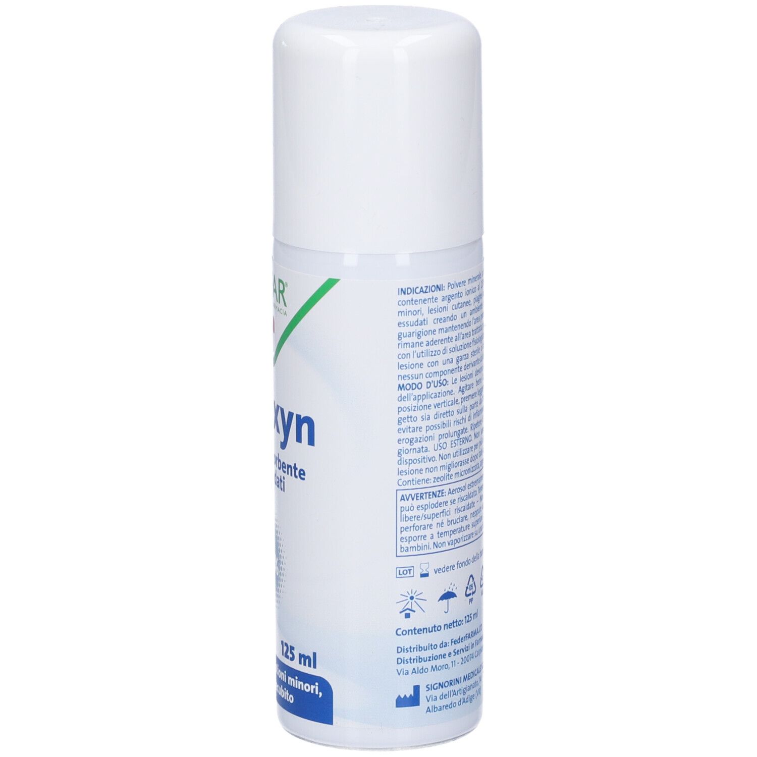 Profar Argoxyn Spray con argento ionico 2,5%, vista laterale con informazioni prodotto.