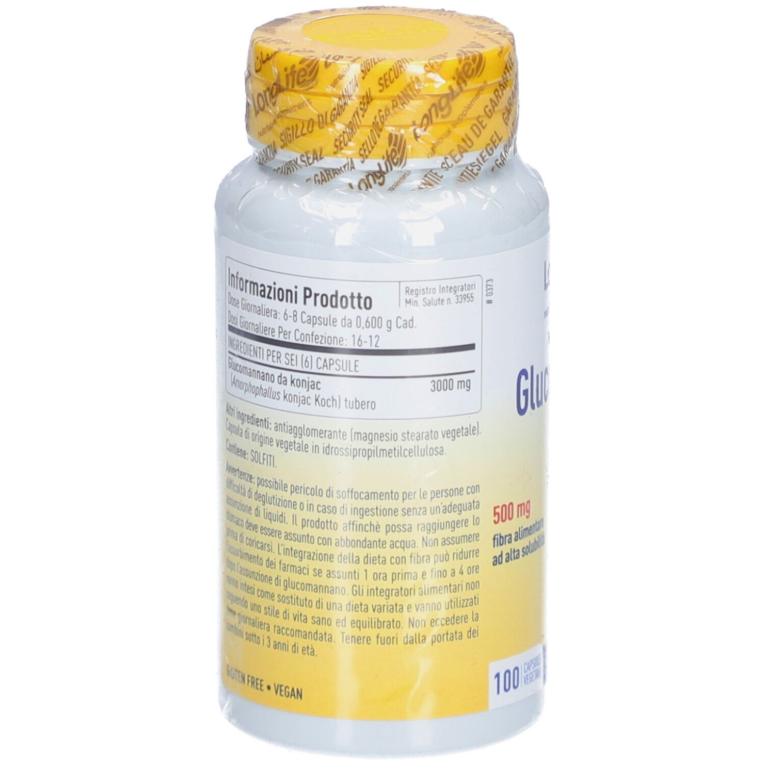 LongLife Glucomannano 500mg Capsule
