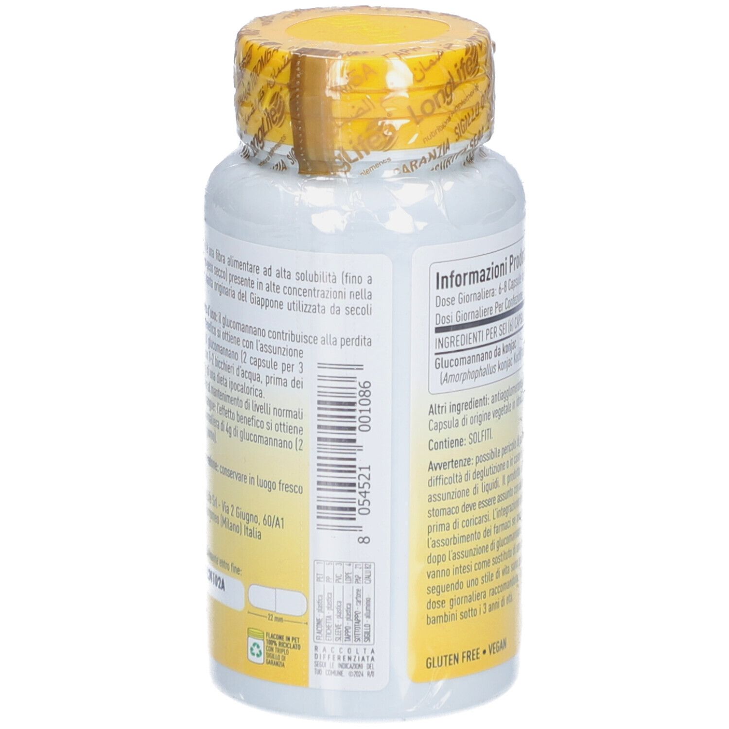 LongLife Glucomannano 500mg Capsule