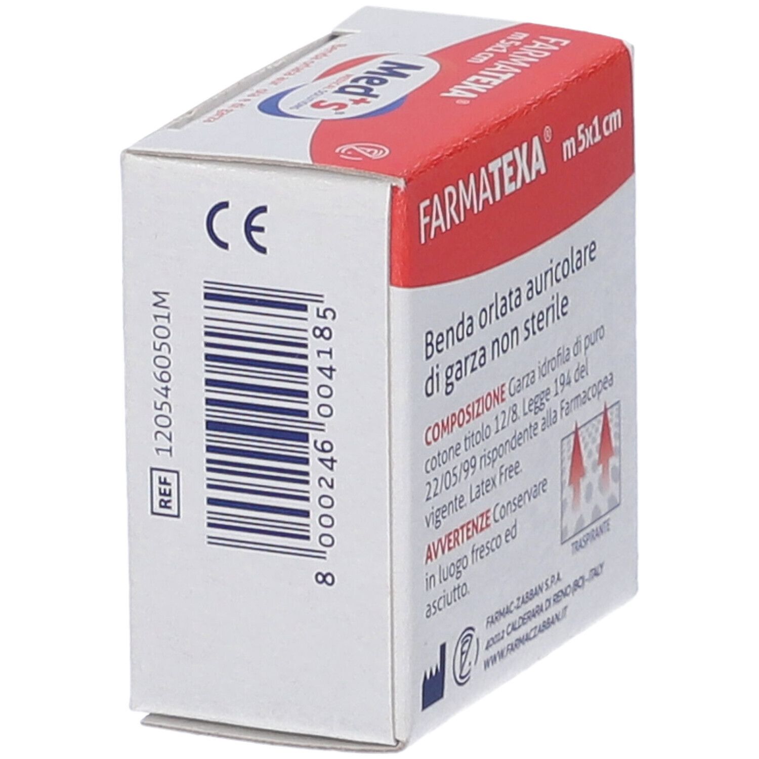 Confezione in cartone con nome e logo del prodotto. Codice a barre e numero di riferimento.