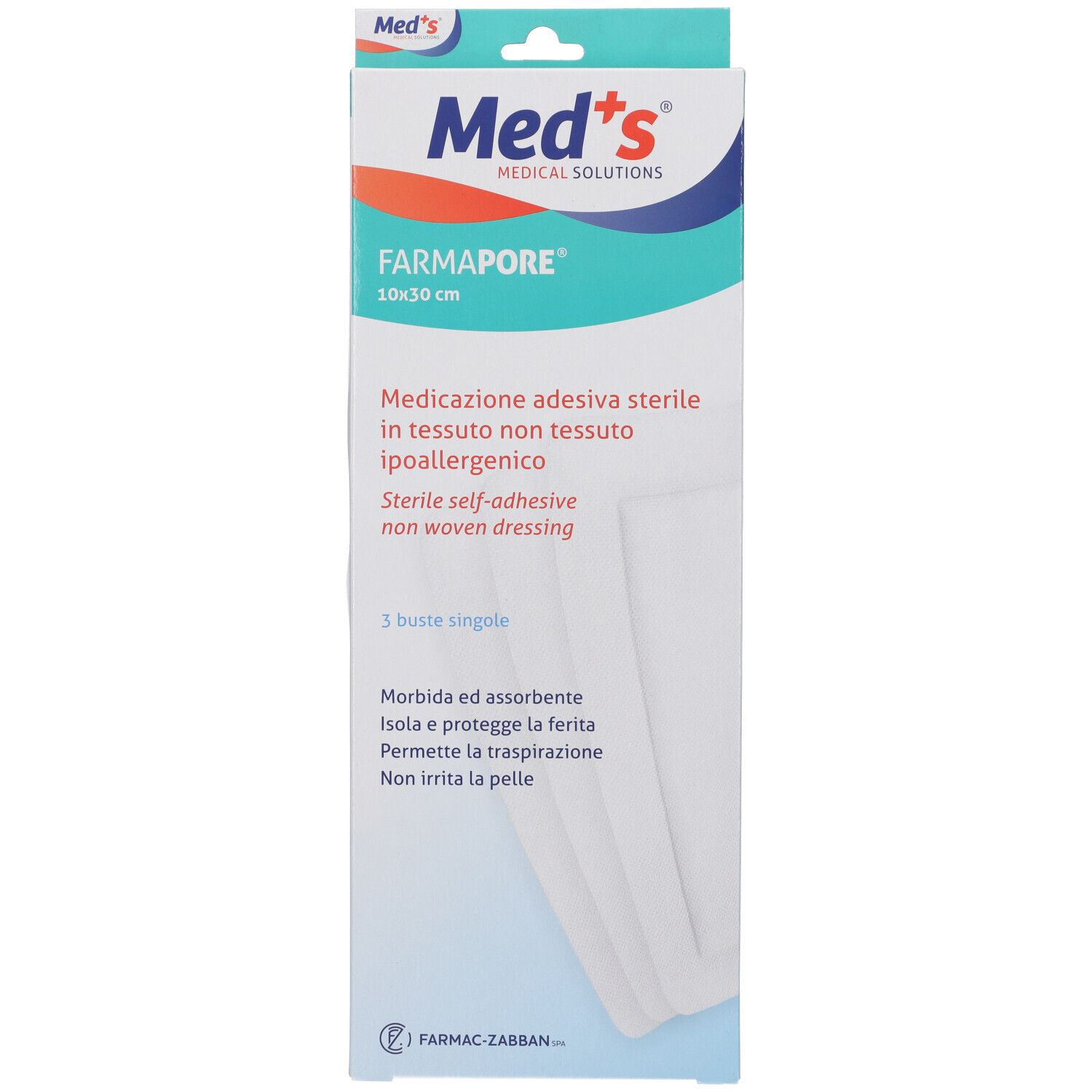 Medicazione Adesiva Meds 10X30 Cm 3 Pezzi
