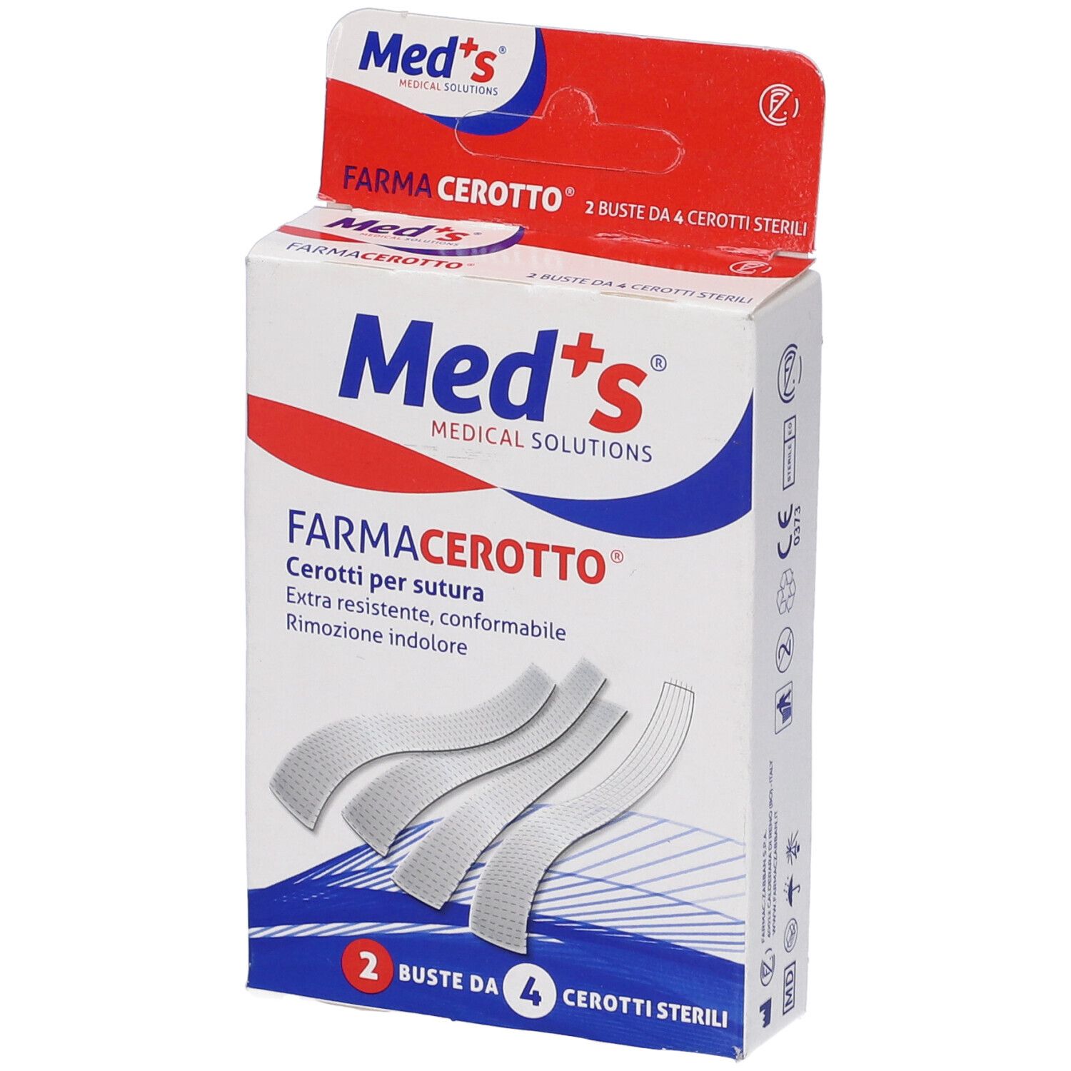Cerotto Meds Per Sutura 4X76 Mm 8 Pezzi