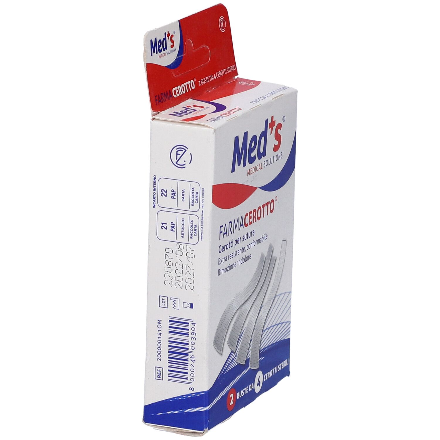 Cerotto Meds Per Sutura 4X76 Mm 8 Pezzi