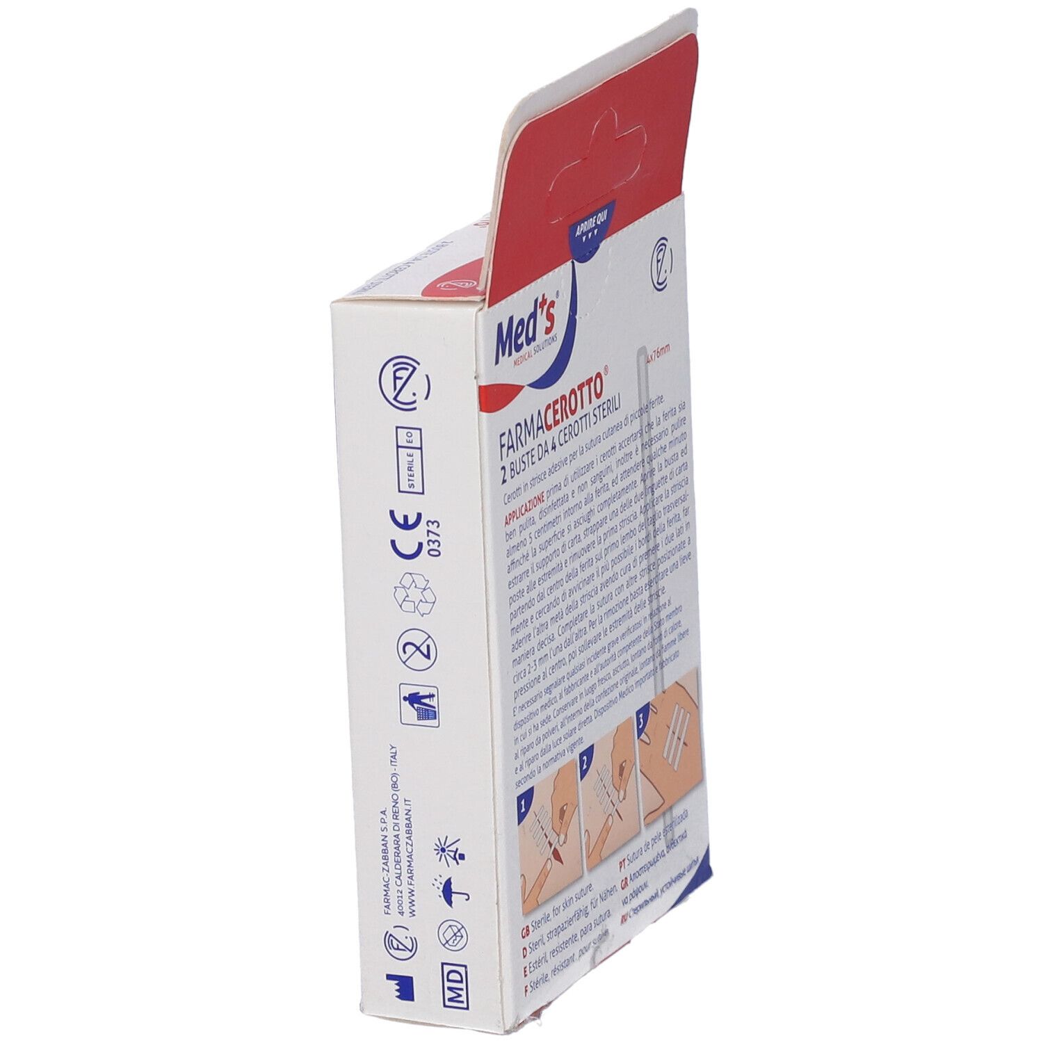 Cerotto Meds Per Sutura 4X76 Mm 8 Pezzi