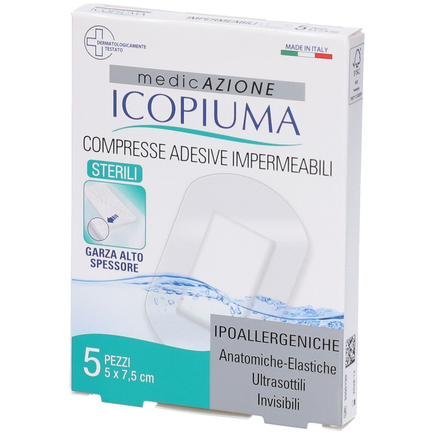 Garza Compressa Icopiuma Medicata Postoperatoria 5X7,5 Cm 5 Pezzi