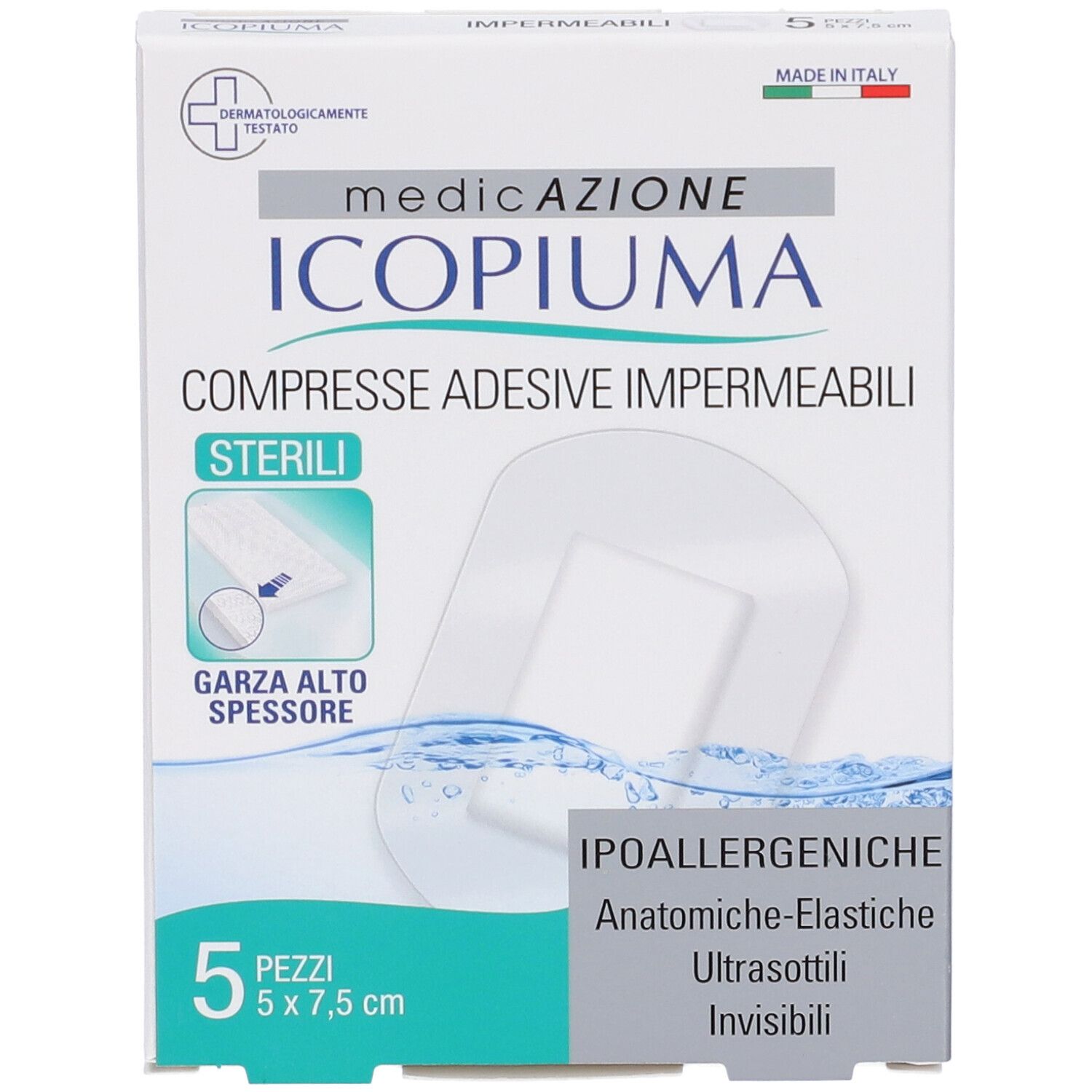 Garza Compressa Icopiuma Medicata Postoperatoria 5X7,5 Cm 5 Pezzi