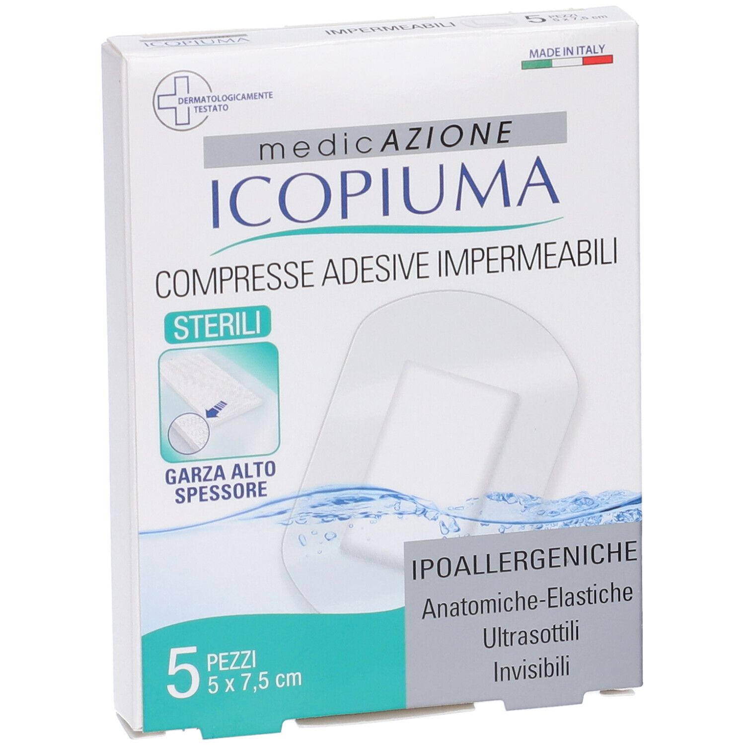 Garza Compressa Icopiuma Medicata Postoperatoria 5X7,5 Cm 5 Pezzi