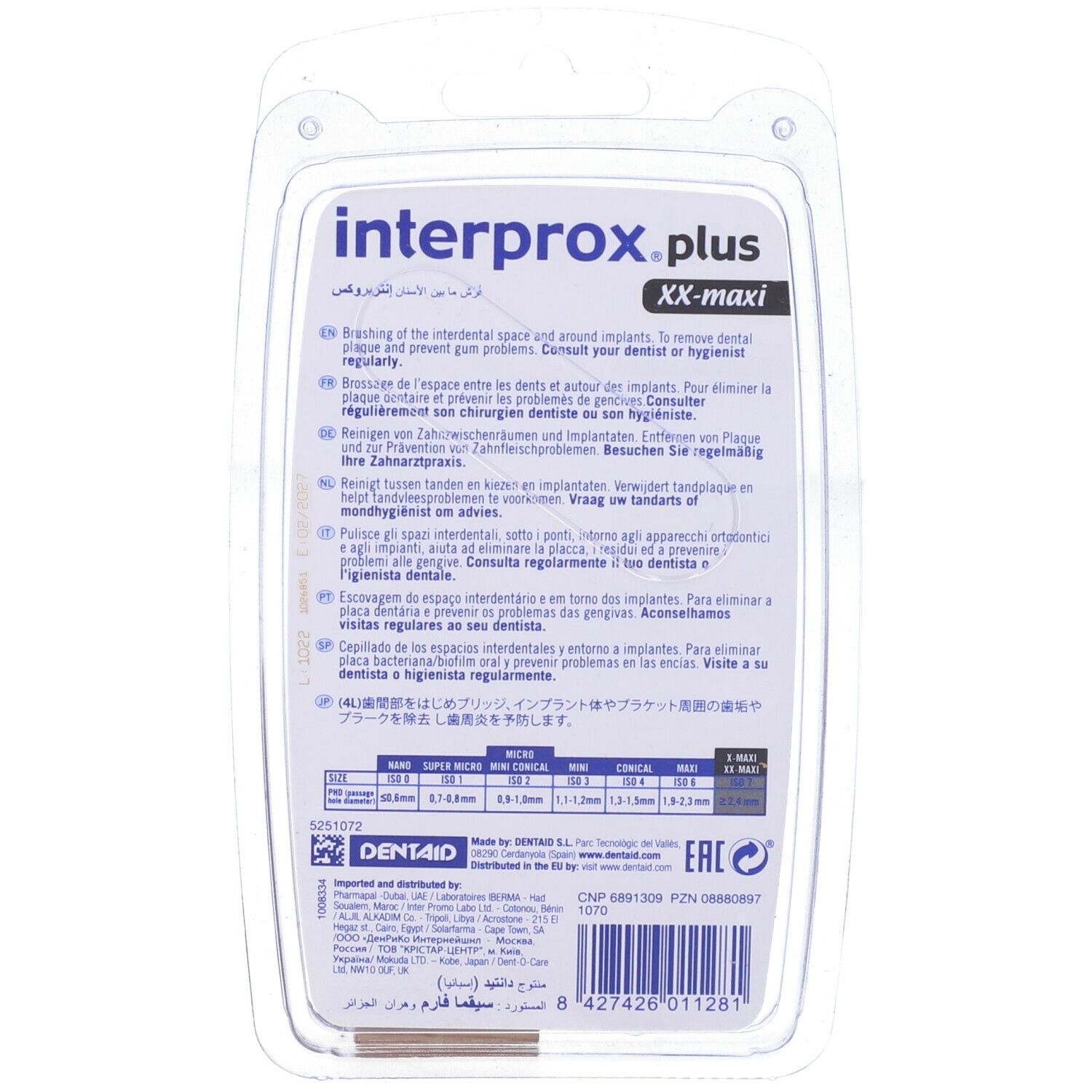 Interprox Plus  XX Maxi Conical 4 Scovolini Neri, Anti-Placca e Anti-Carie per spazi interdentali più grandi (PHD 29)