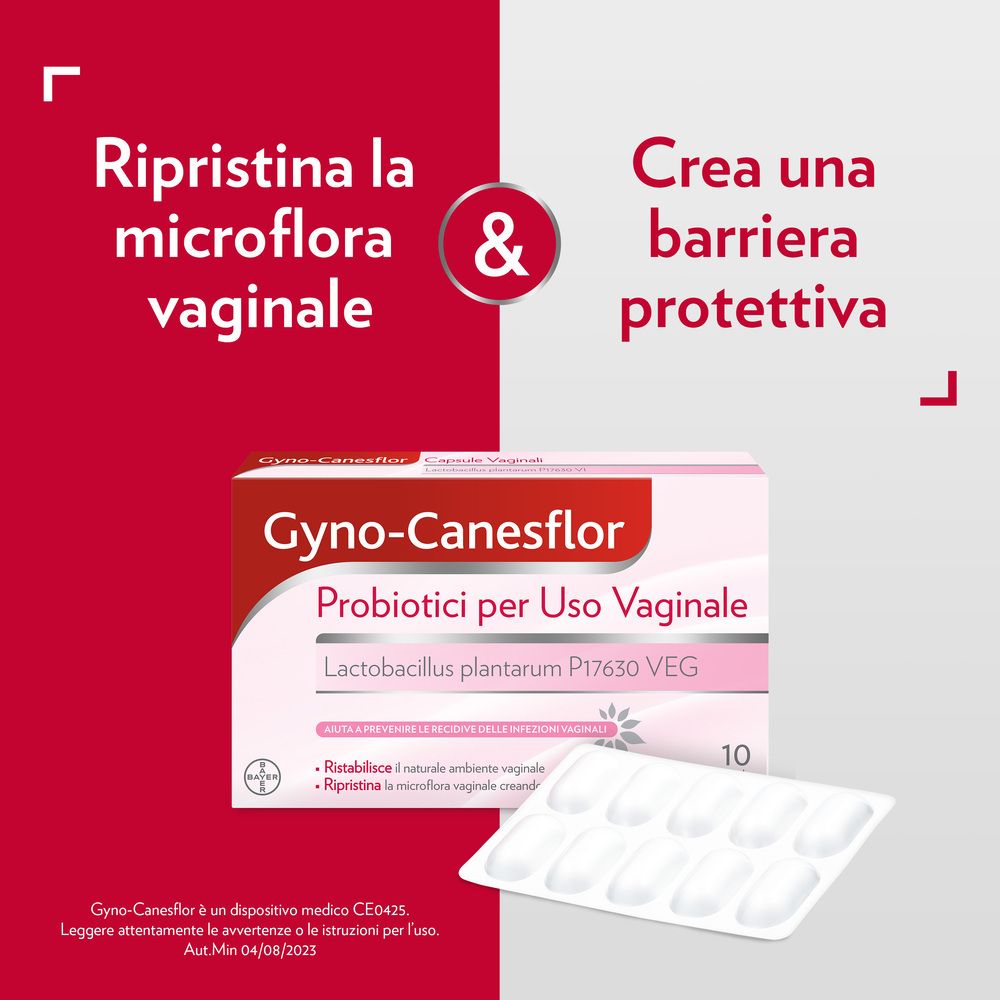 Gyno-Canesflor Probiotico Prevenzione Candida e Infezioni Vaginali capsule