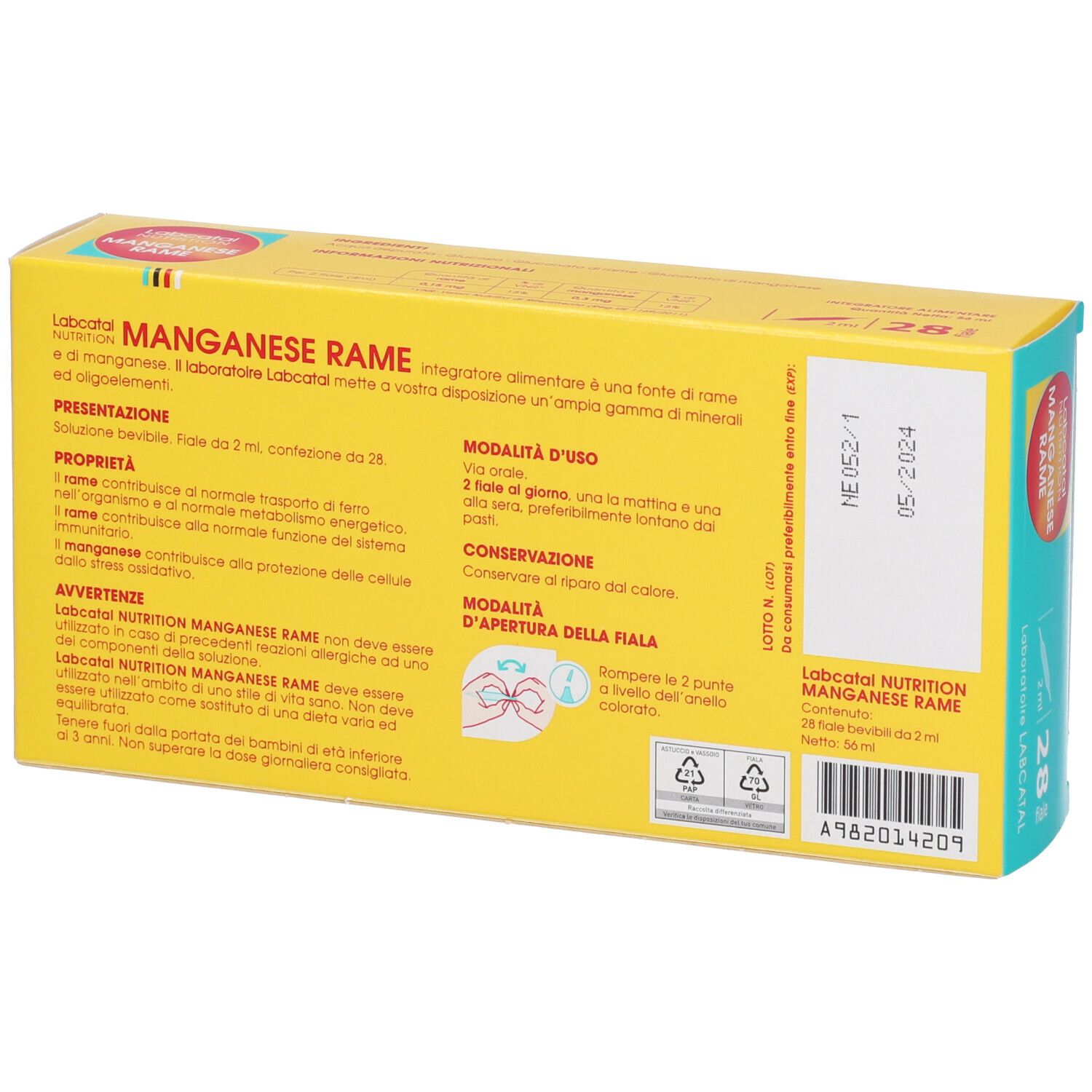 Labcatal Nutrition Manganese Rame