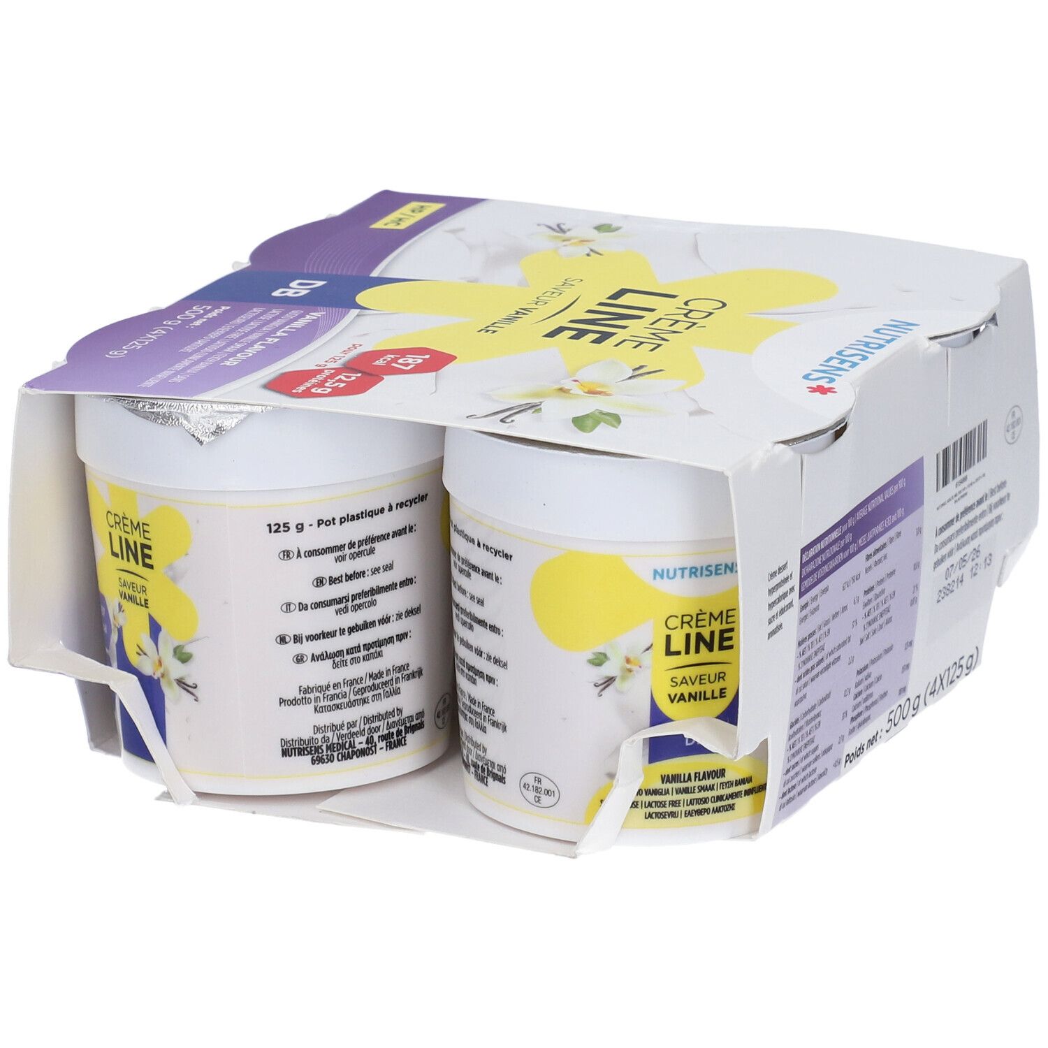 Cremeline Edulcorato Senza Lattosio Vaniglia 4 X 125 G