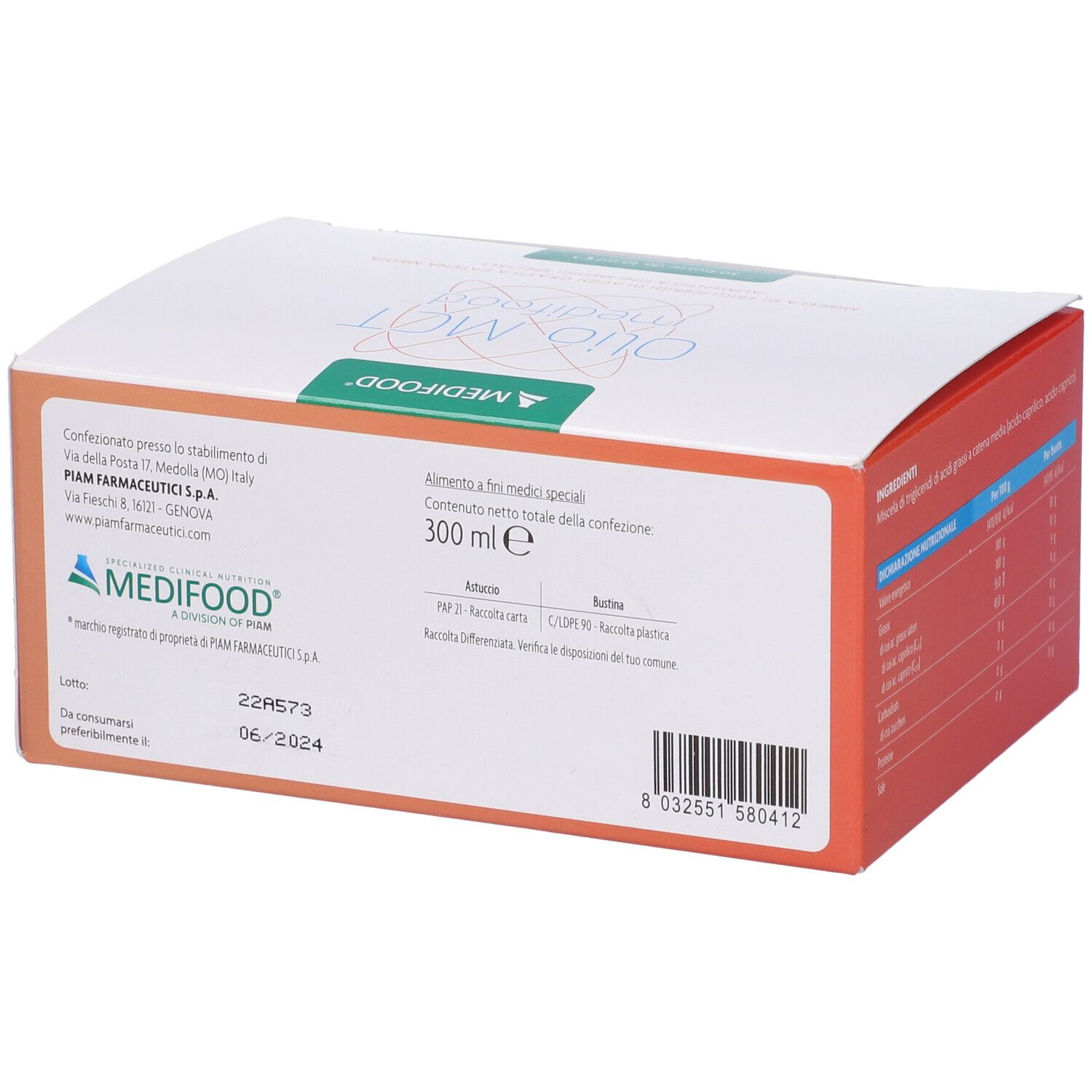 Mct Olio Monodose 30 Bustine 10 Ml