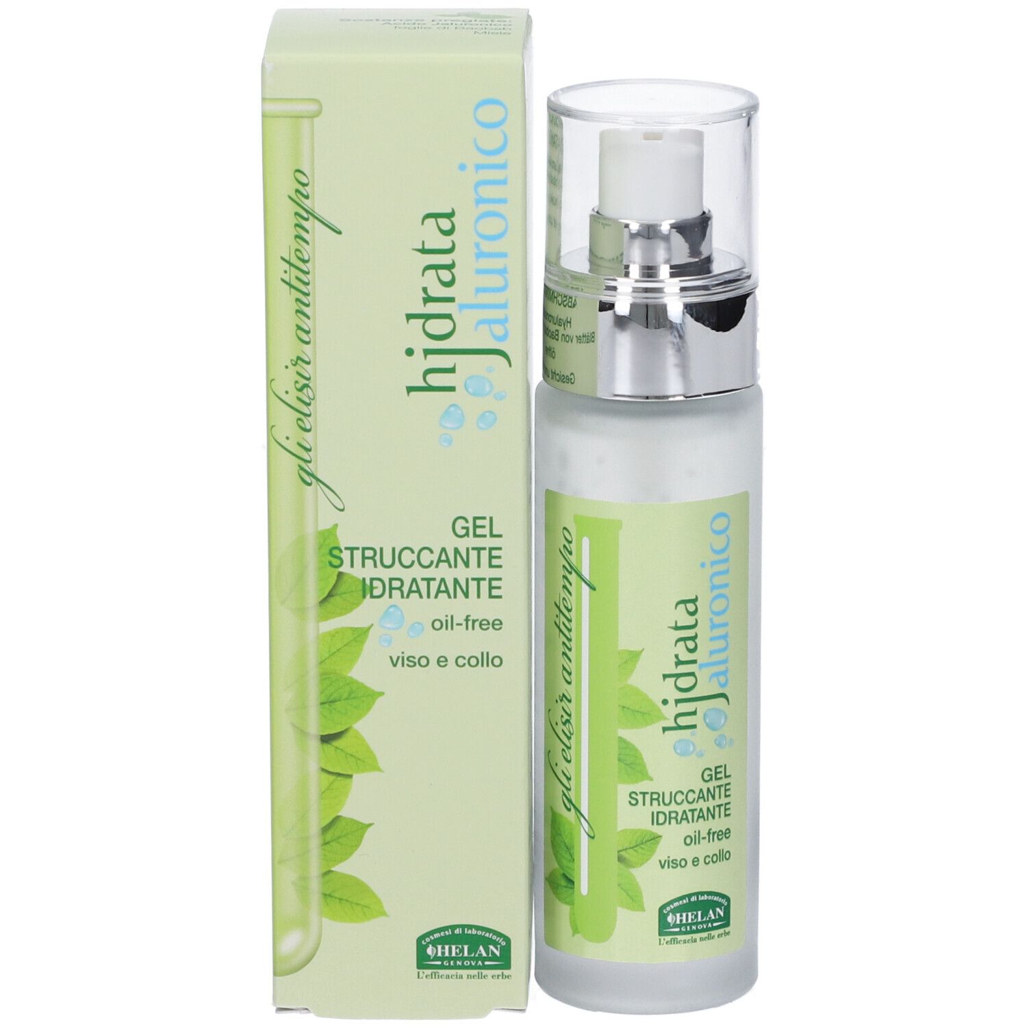 Prodotto per la cura della pelle: Gel, oil-free, per viso e collo. Con acido ialuronico.