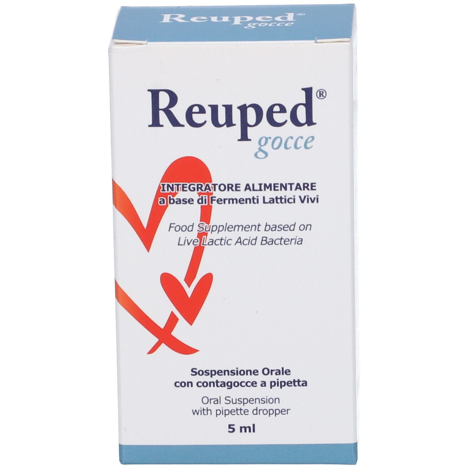 Confezione bianca con nome del prodotto e informazioni. 5 ml.