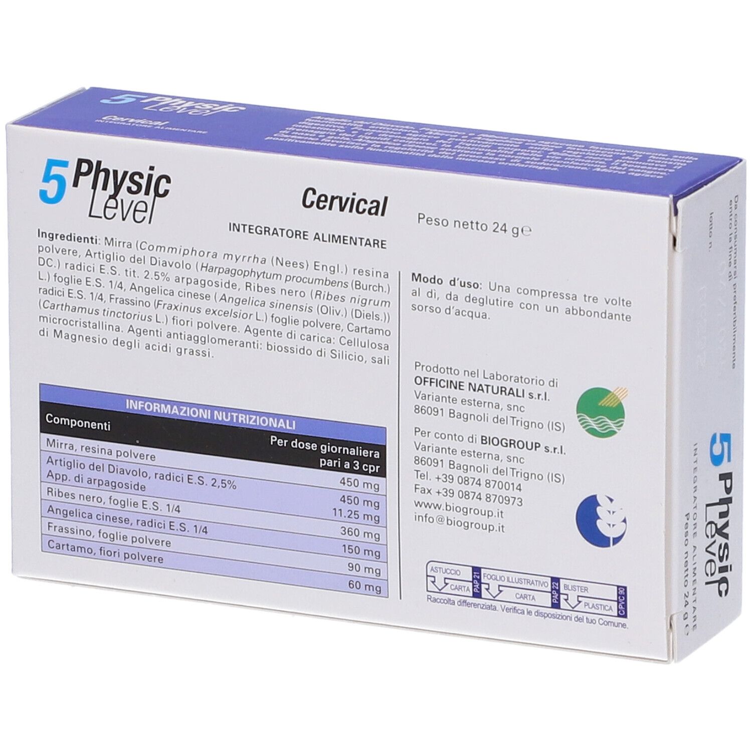 Physic Level 5 Cervical 30 Compresse 800 Mg