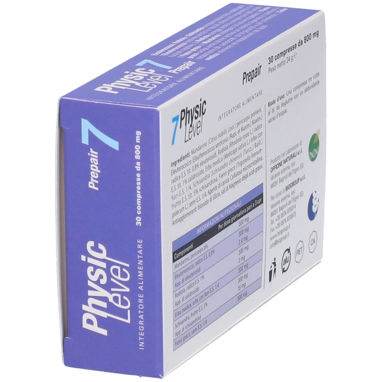 Physic Level 7 Prepair 30 Compresse 800 Mg