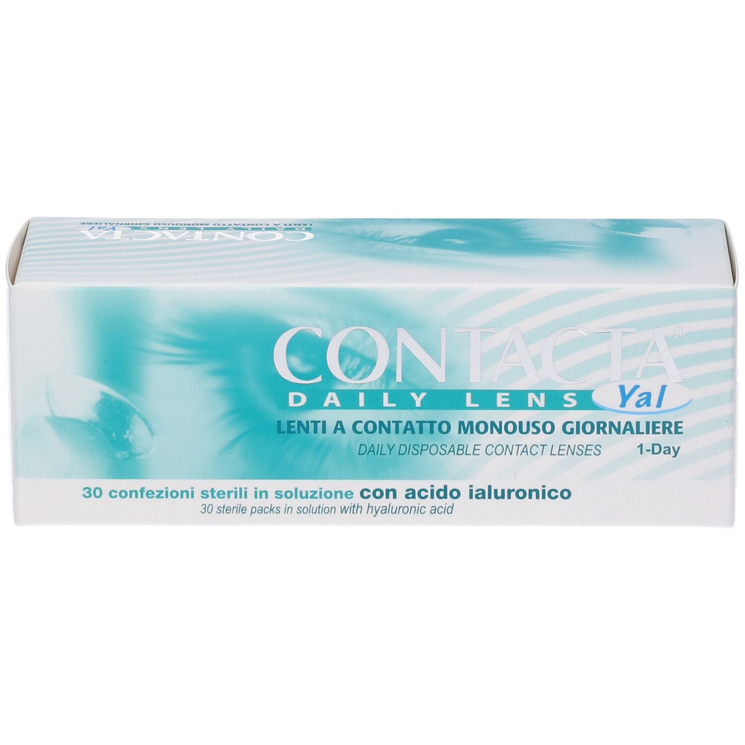 Confezione di lenti a contatto Contacta Daily Lens Yal. 30 confezioni sterili con acido ialuronico.