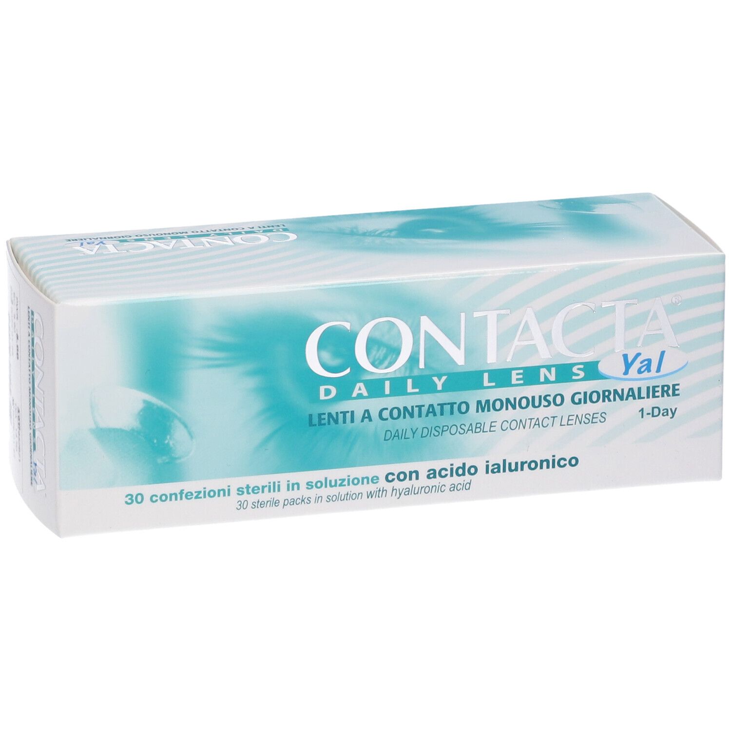 Confezione di lenti a contatto Contacta Daily Lens Yal. 30 confezioni sterili con acido ialuronico.