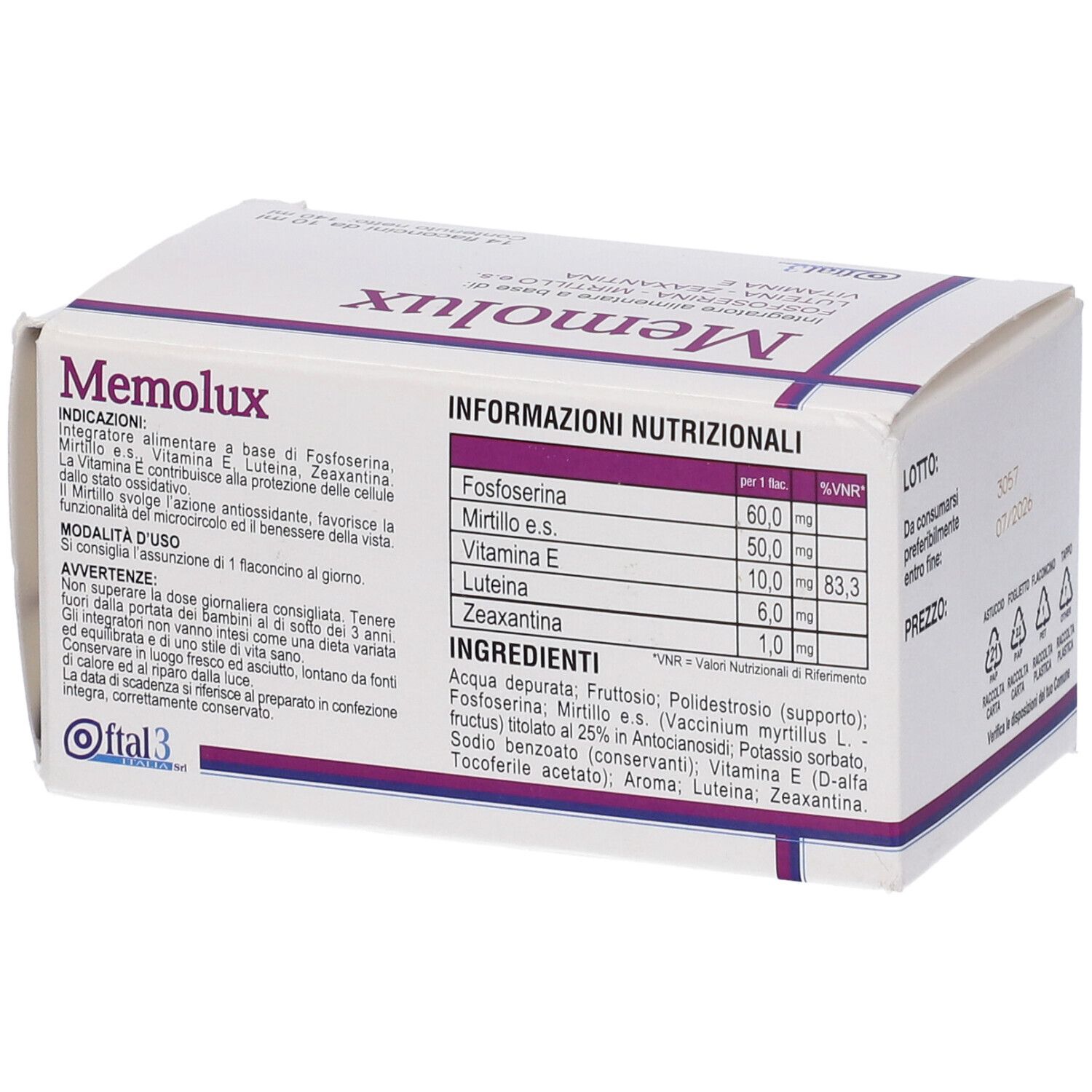 Memolux 14 Flaconcini 10 Ml
