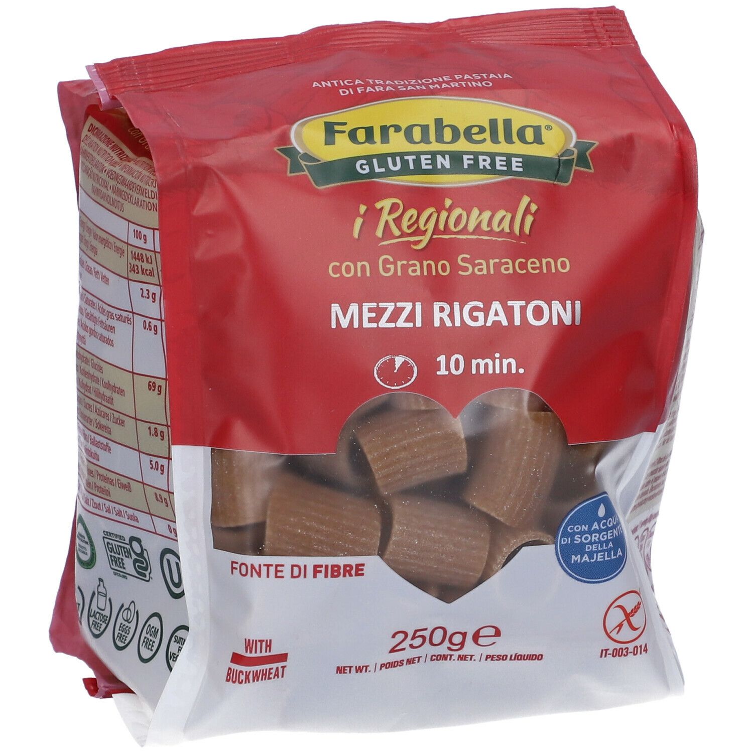 Farabella Mezzi Rigatoni con Grano Saraceno Senza Glutine