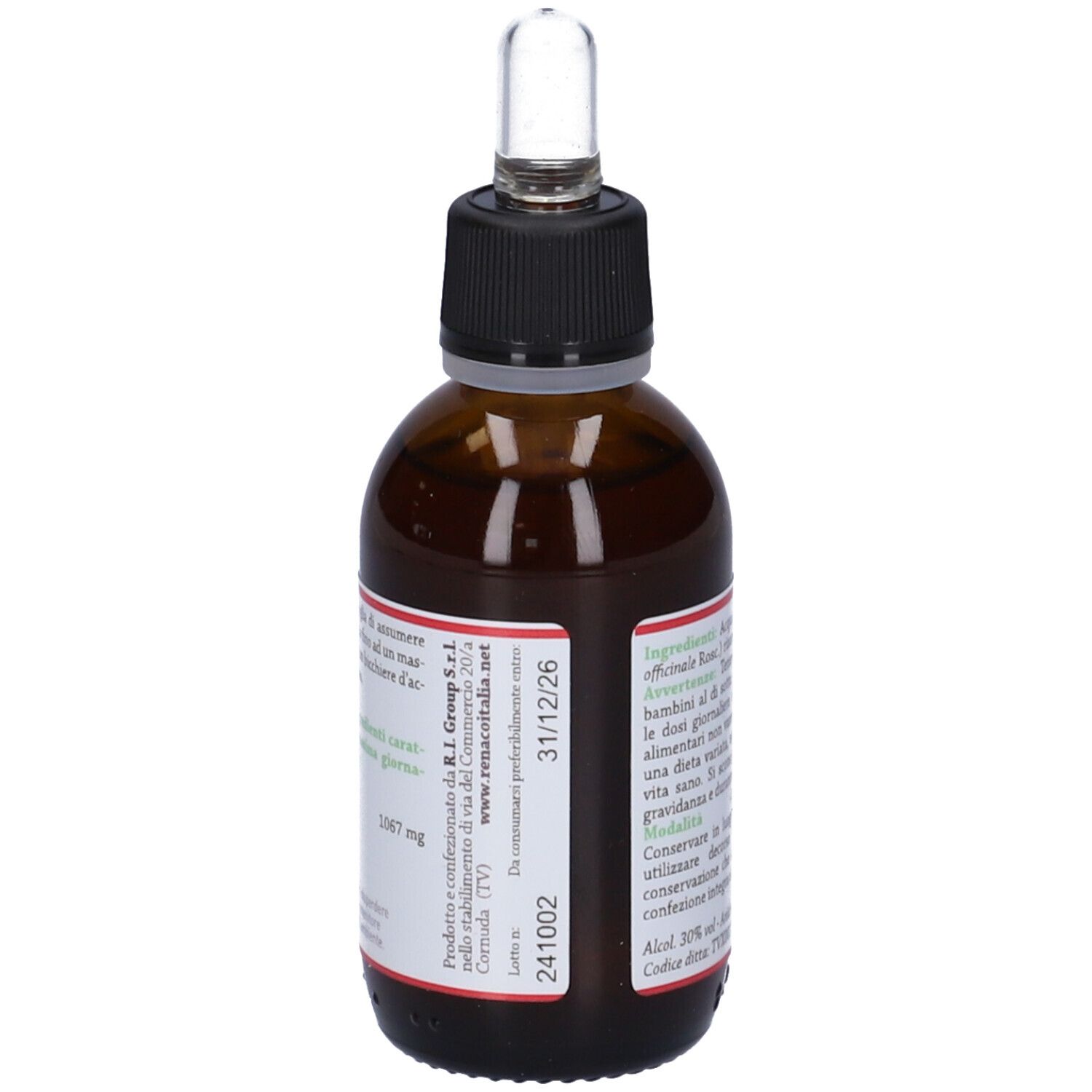 Citoyang Zenzero Gocce Flaconcino 50 ml. Flacone di vetro marrone con contagocce. Nome del prodotto e logo visibili.