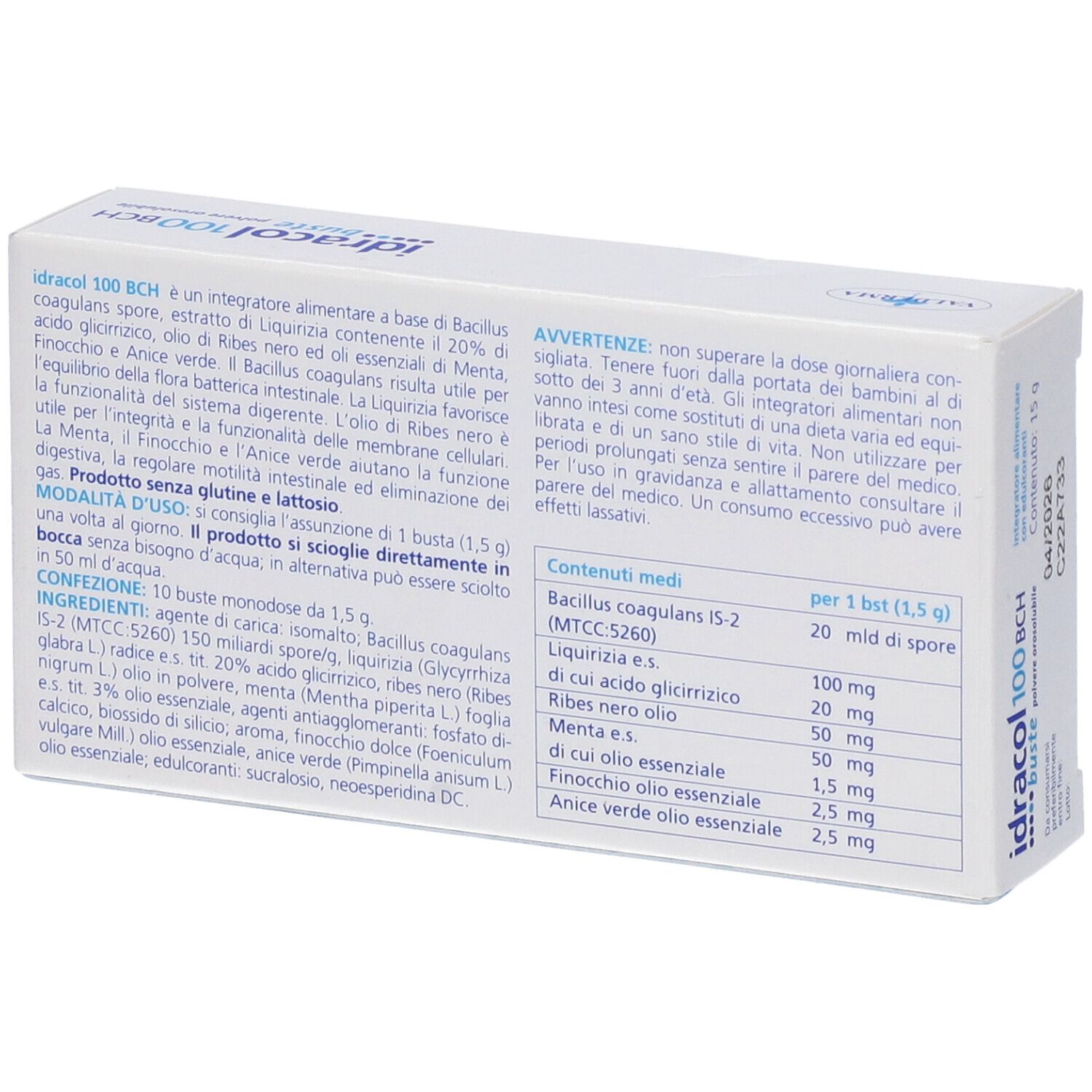 Idracol Bch 10 Bustine Orosulobili 15 G