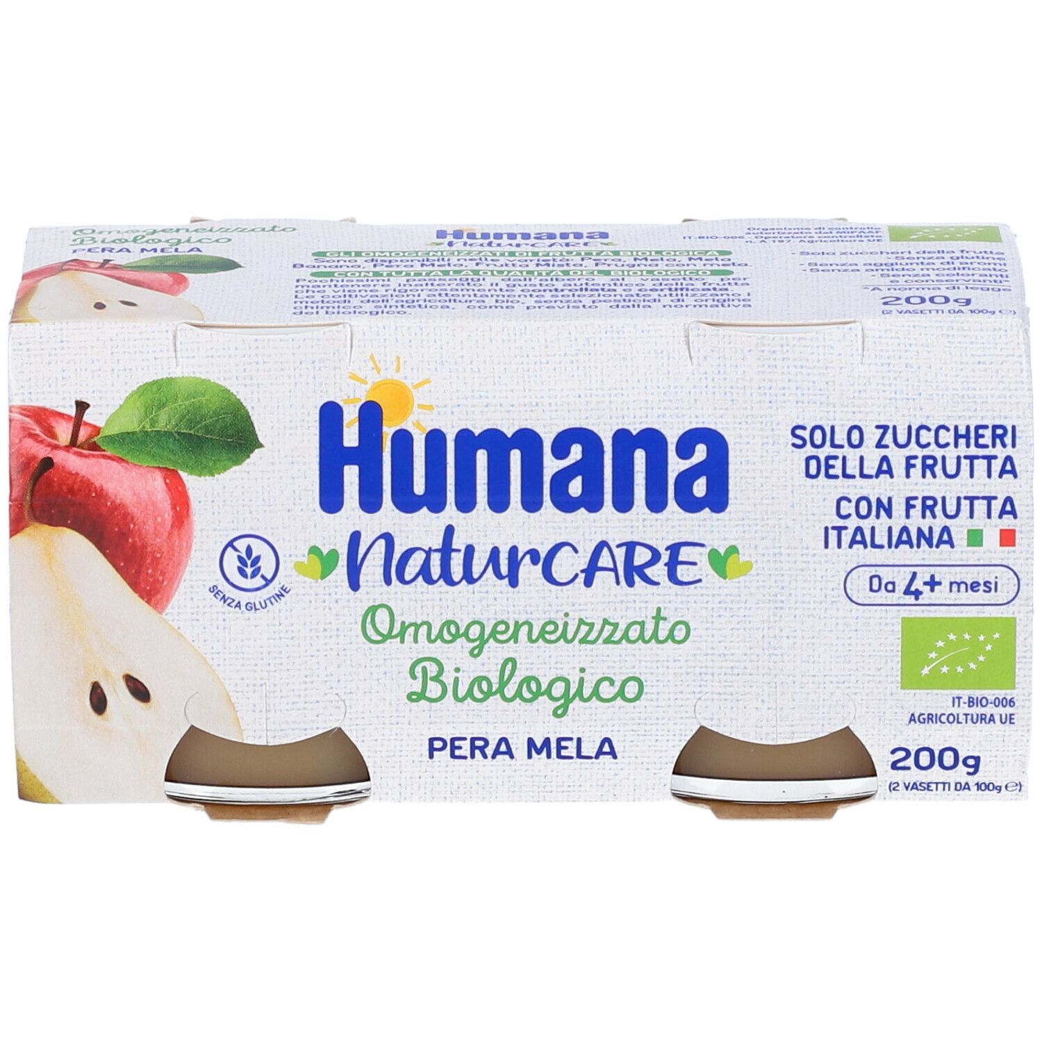 Omogeneizzati Humana omogeneizzato frutta mista bio 2 vasetti 100 g