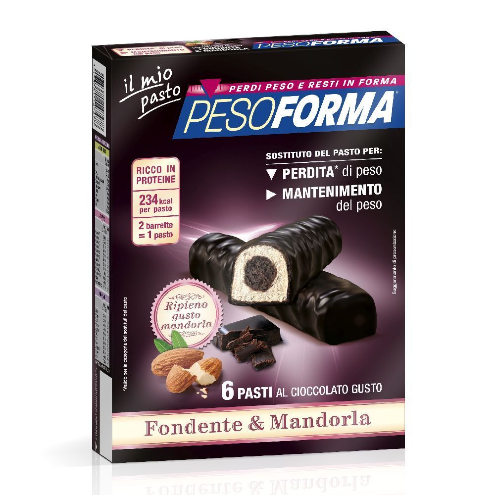 PESOFORMA® Barrette al Cioccolato Fondente e Mandorla