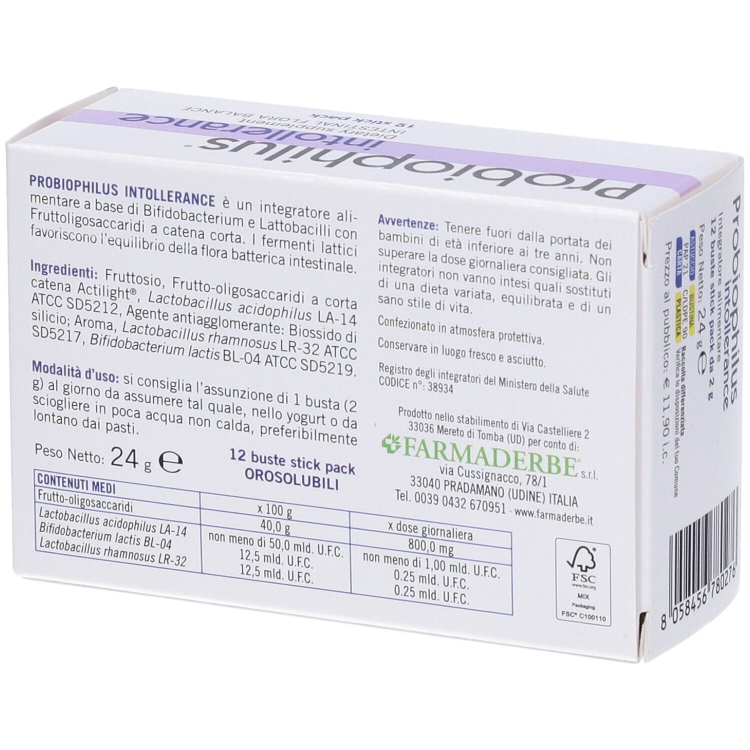 Probiophilus Intollerance 12 Stick Pack