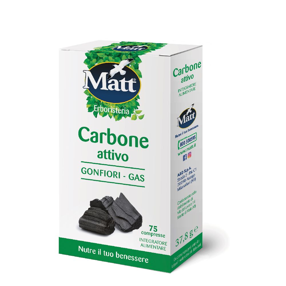 Matt Erboristeria Carbone attivo, 75 compresse.