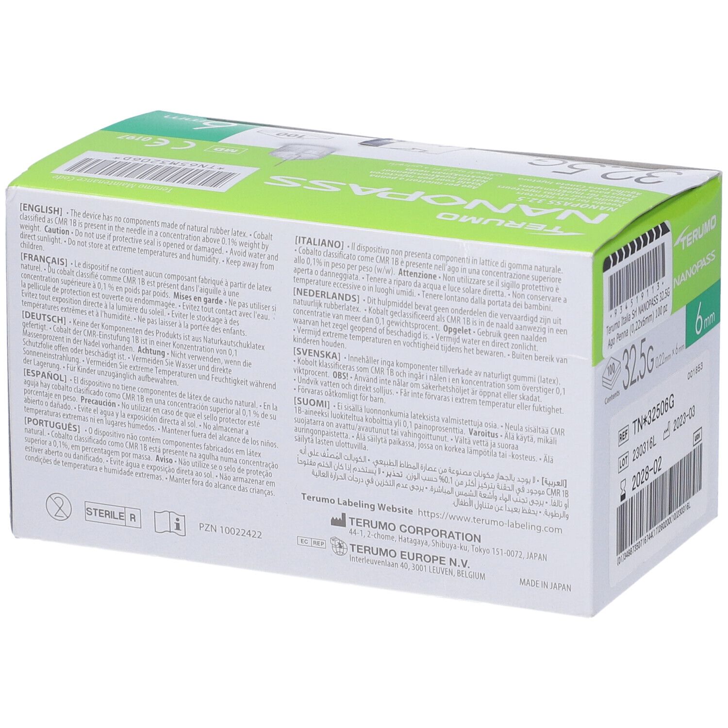 Nanopass Ago Per Penna da Insulina 32,5 Gauge 6 mm