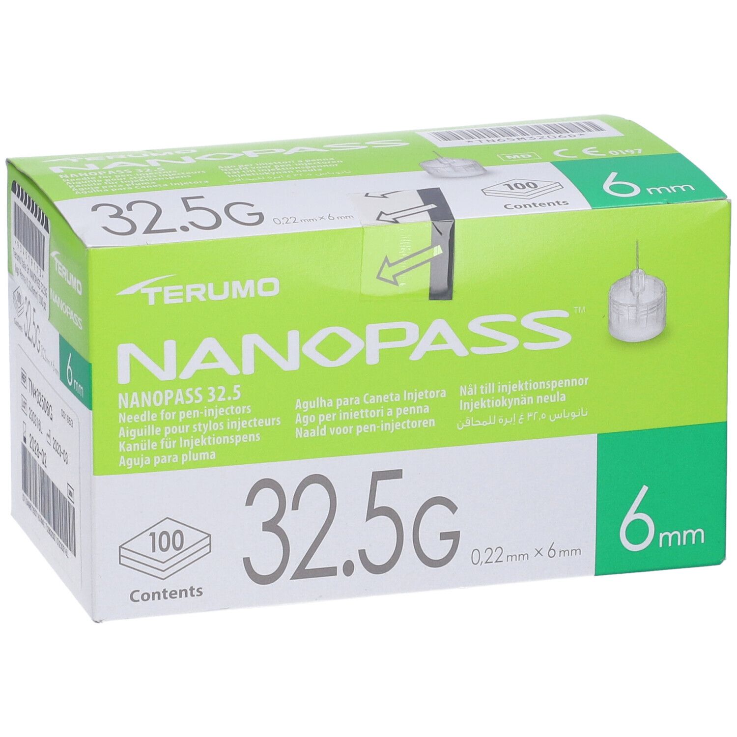 Nanopass Ago Per Penna da Insulina 32,5 Gauge 6 mm