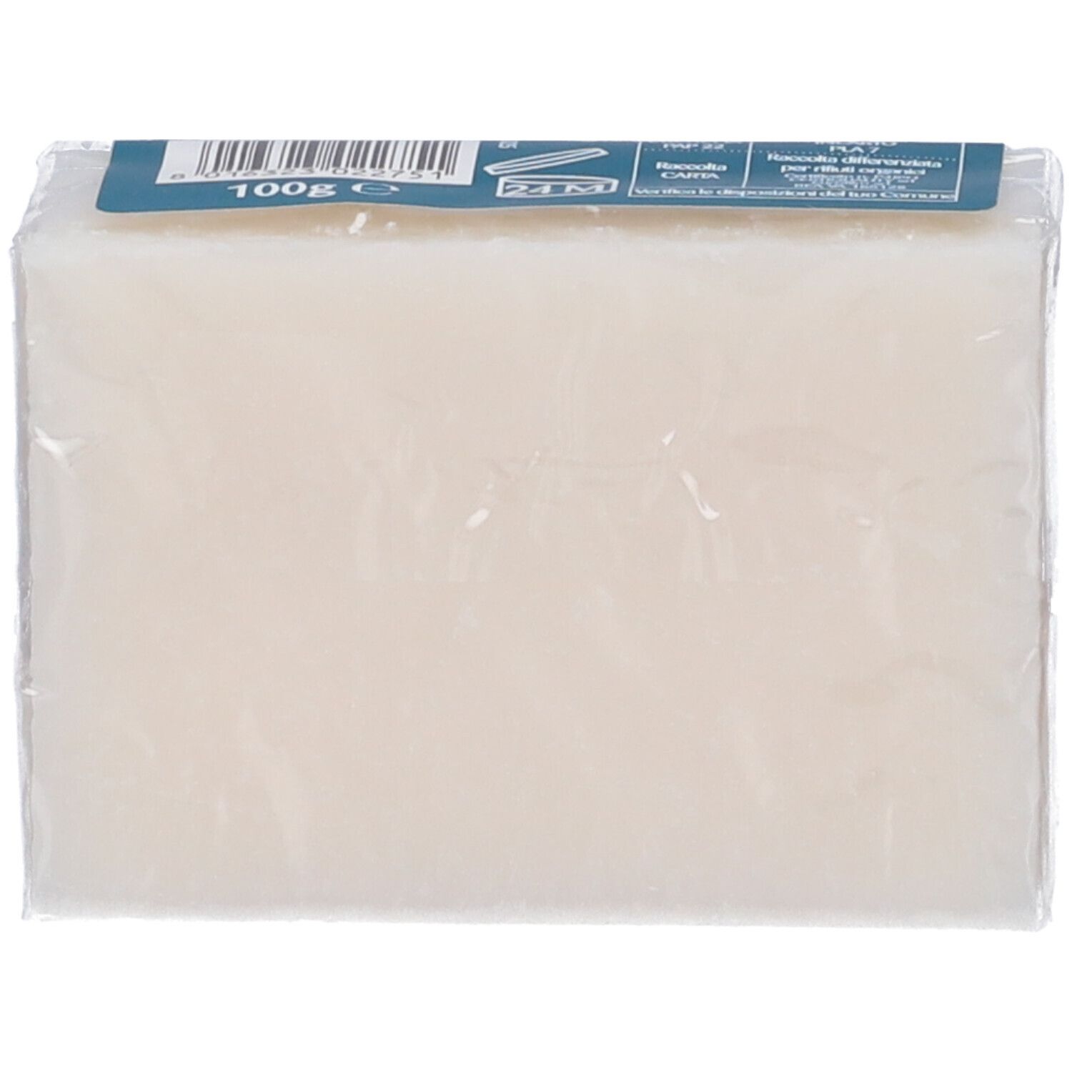Blocco bianco rettangolare in confezione trasparente, 100g.